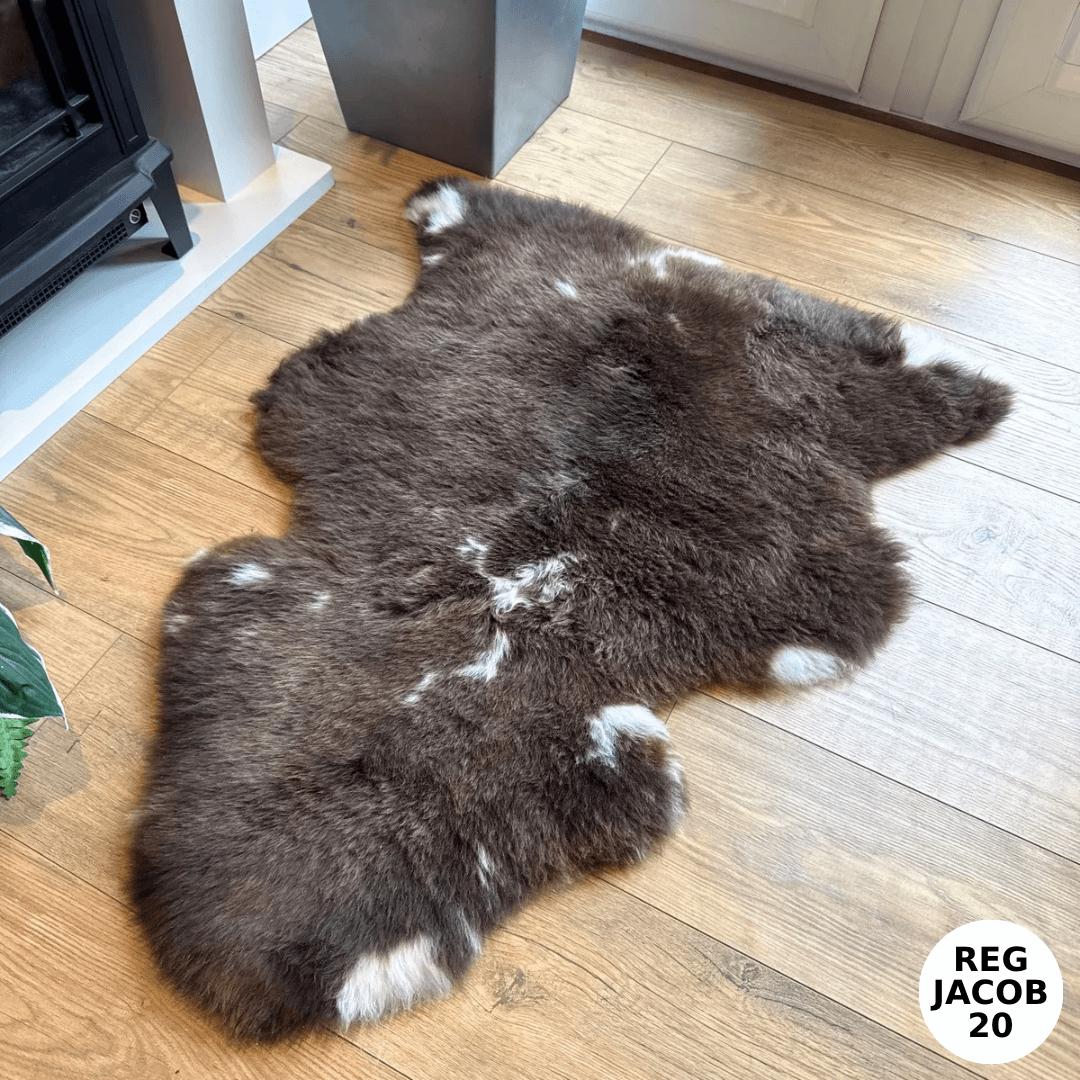 100% British Regular Jacob Undyed Rare Breed Sheepskin Rug - Reg Jacob 20