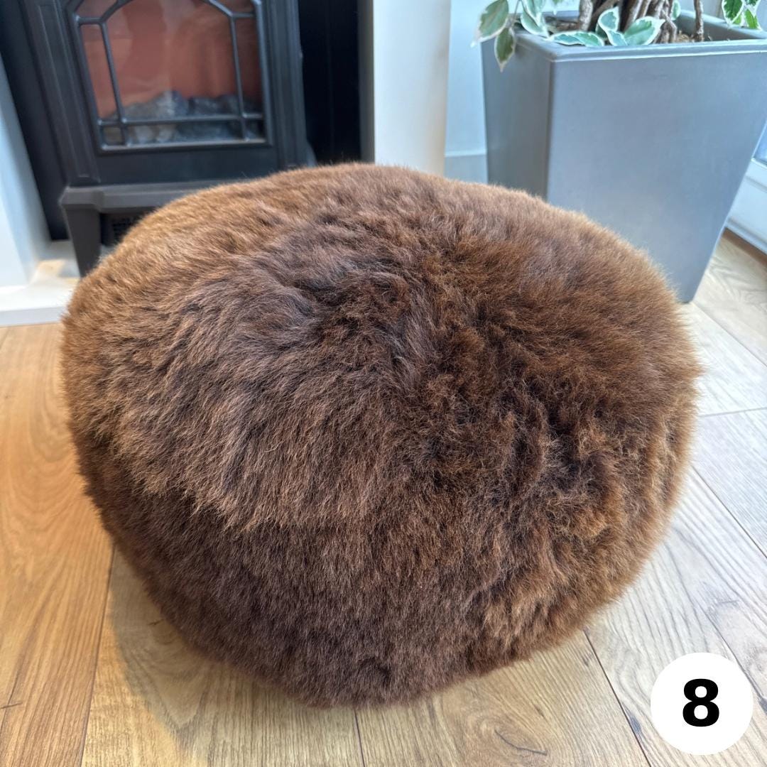 Luxury Handmade 100% British  Sheepskin Pouffe - 8