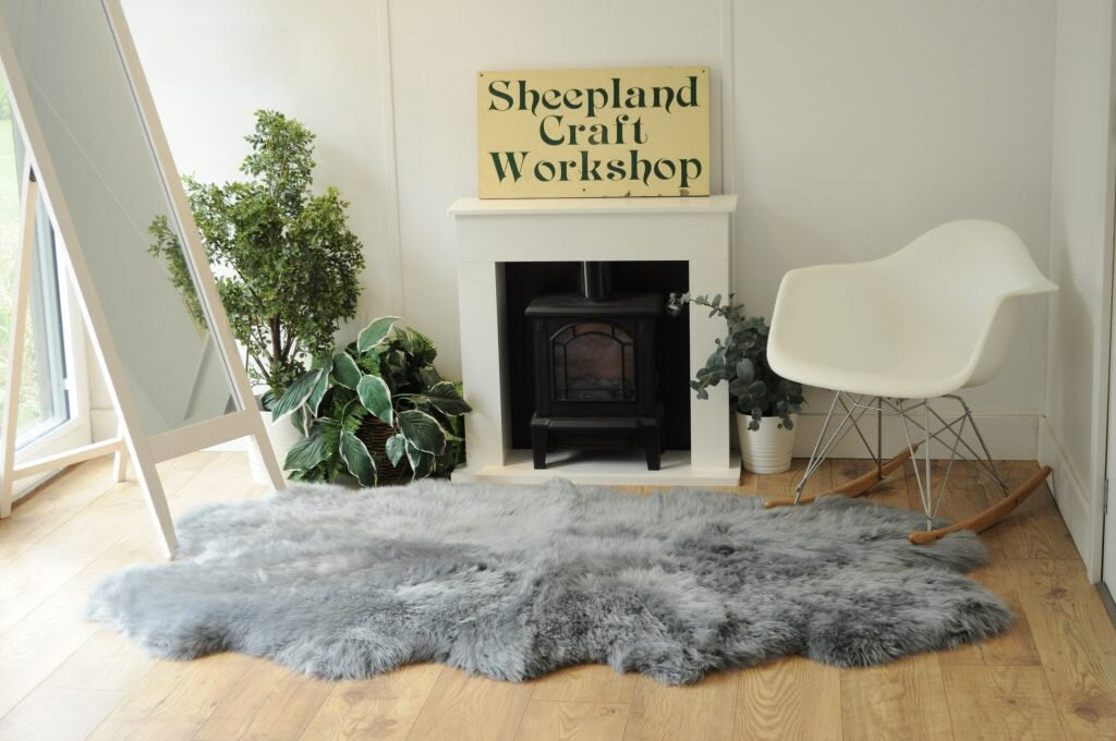 Sheepland Quad Sheepskin Fur Rug - Various Colours