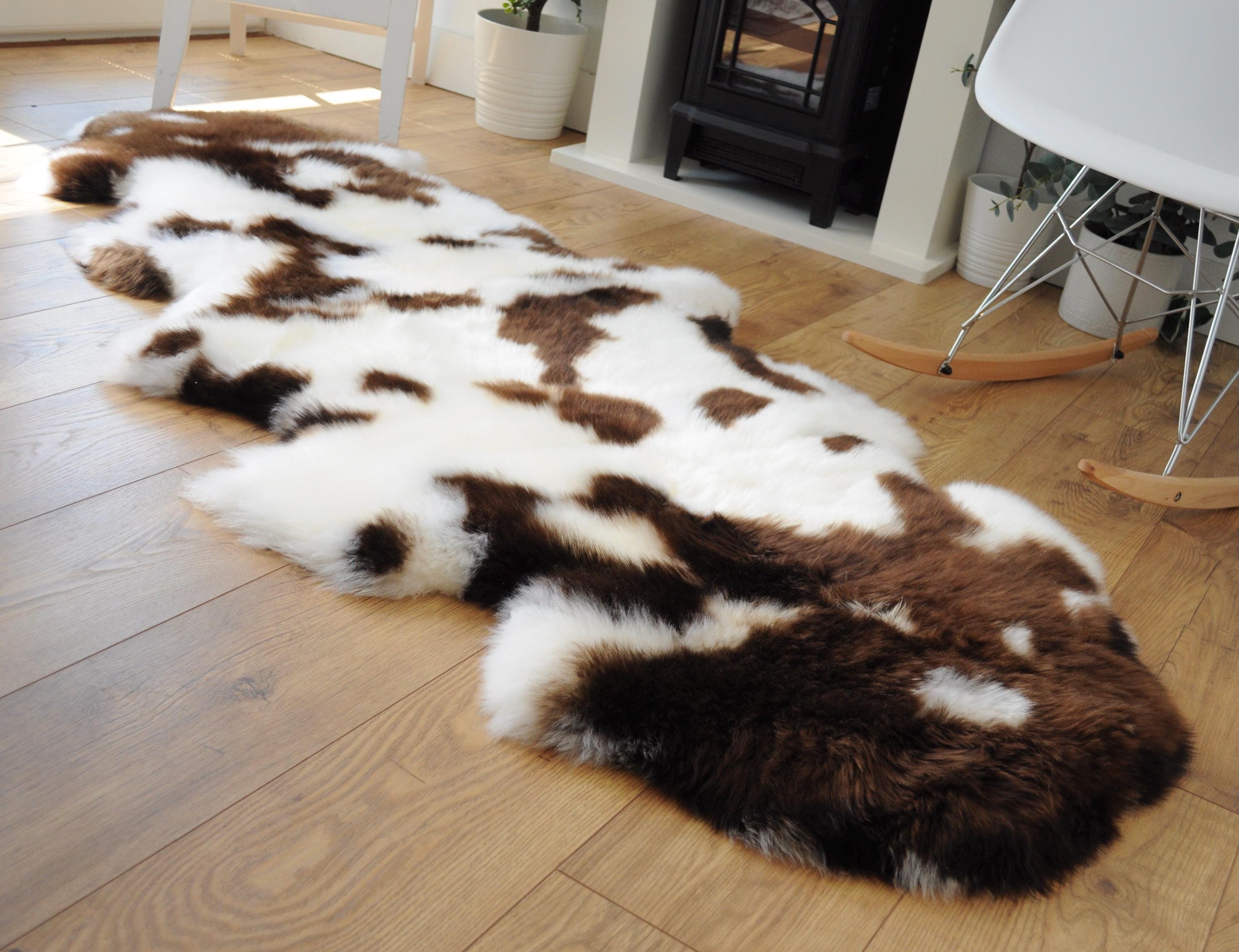 Sheepland Double Long Fur Sheepskin Rugs - Dyed Jacob Style