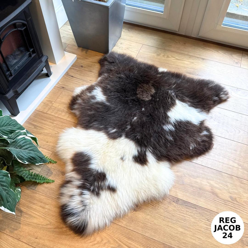 100% British Regular Jacob Undyed Rare Breed Sheepskin Rug - Reg Jacob 24