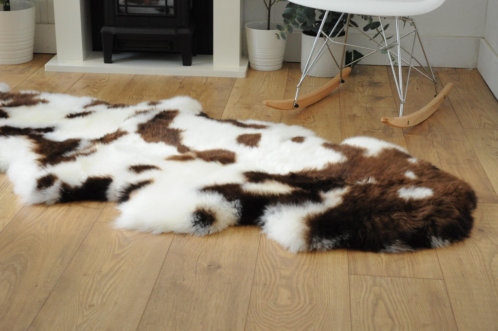 Sheepland Double Long Fur Sheepskin Rugs - Dyed Jacob Style