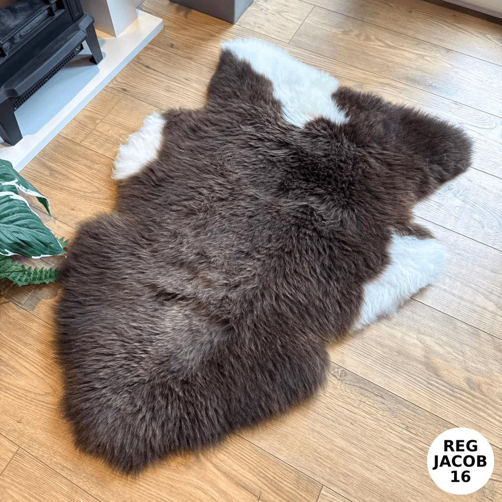 100% British Regular Jacob Undyed Rare Breed Sheepskin Rug - Reg Jacob 16