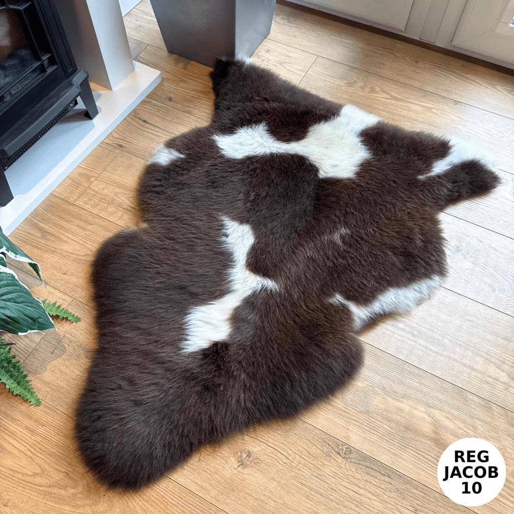 100% British Regular Jacob Undyed Rare Breed Sheepskin Rug - Reg Jacob 10