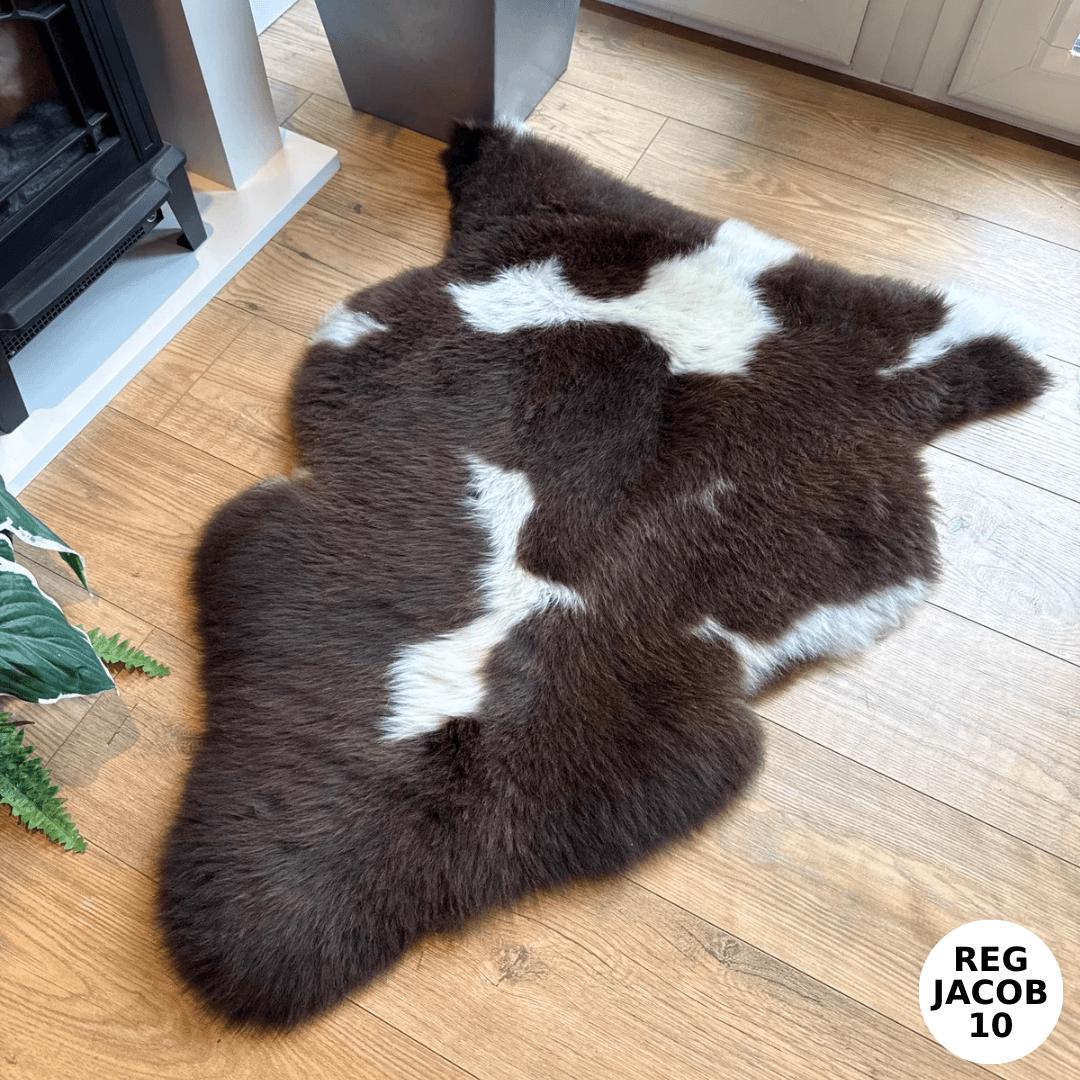 100% British Regular Jacob Undyed Rare Breed Sheepskin Rug - Reg Jacob 10