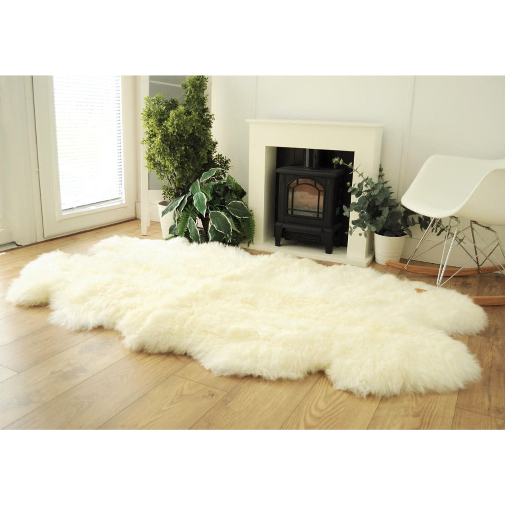 Sheepland Quad Sheepskin Fur Rug - Various Colours