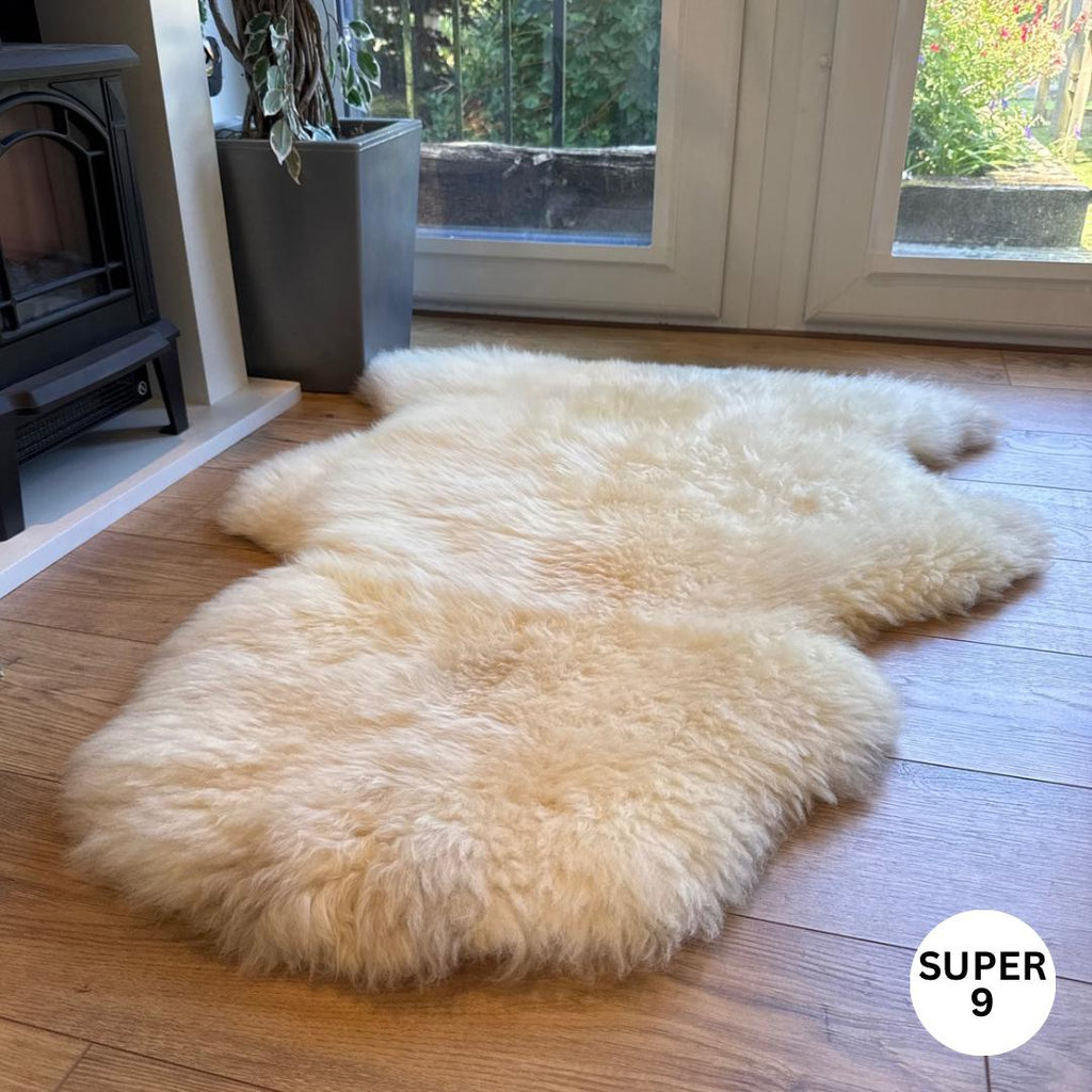 100% British Supersize Undyed Rare Breed Sheepskin Rug - 9