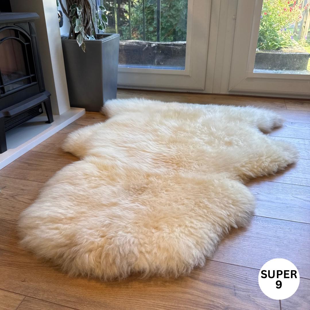 100% British Supersize Undyed Rare Breed Sheepskin Rug - 9