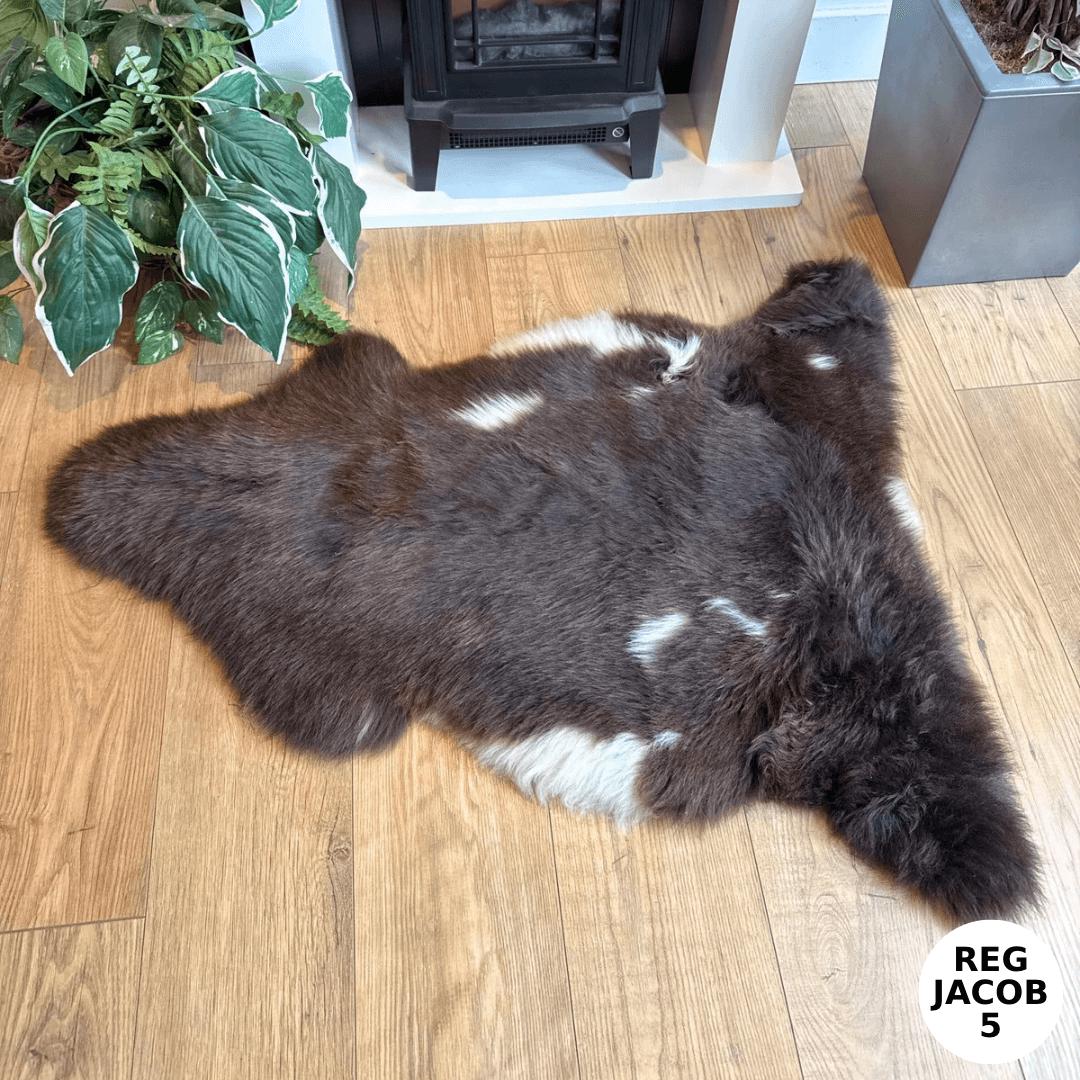 100% British Regular Jacob Undyed Rare Breed Sheepskin Rug - Reg Jacob 5