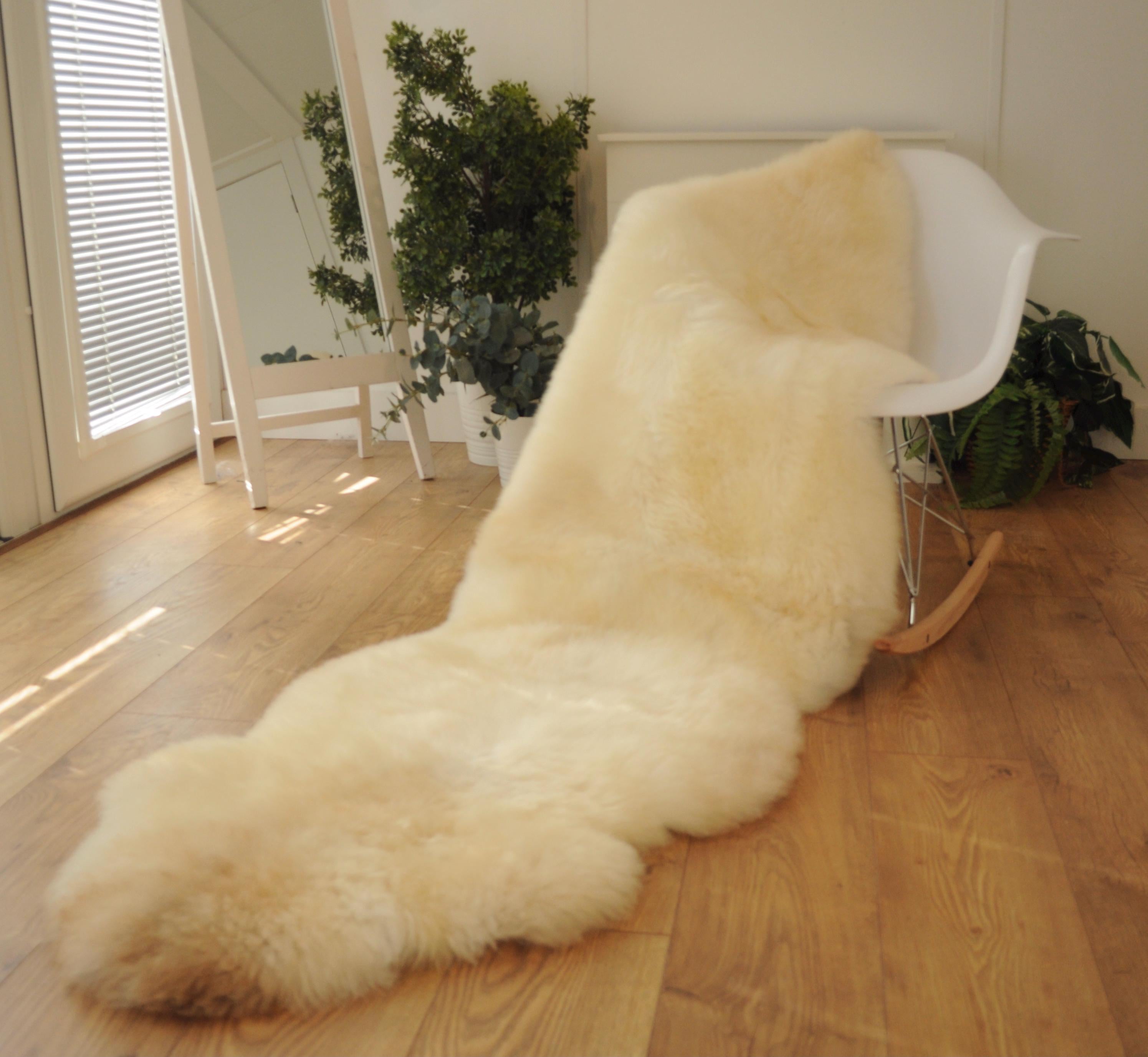 100% British Rare Breed Double Sheepskin Rug in Honey Cinnamon - Handmade in Somerset