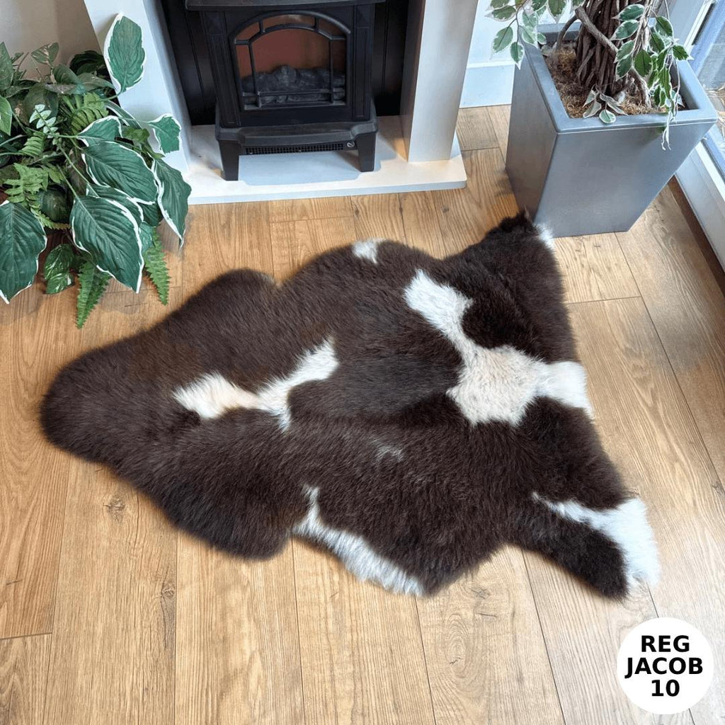 100% British Regular Jacob Undyed Rare Breed Sheepskin Rug - Reg Jacob 10