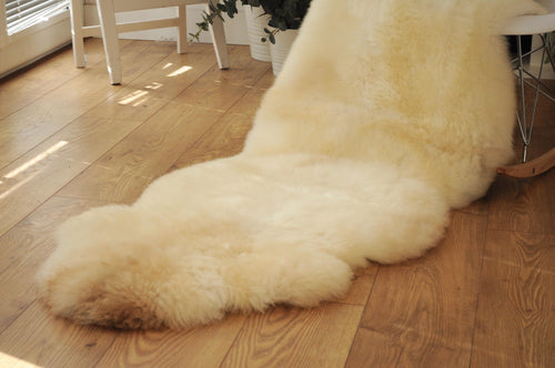 100% British Rare Breed Double Sheepskin Rug in Honey Cinnamon - Handmade in Somerset