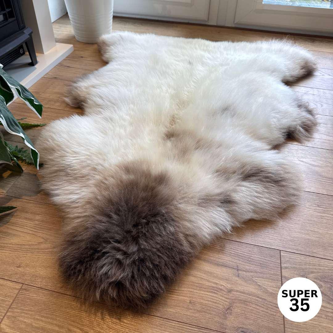 100% British Supersize Undyed Rare Breed Sheepskin Rug - 35