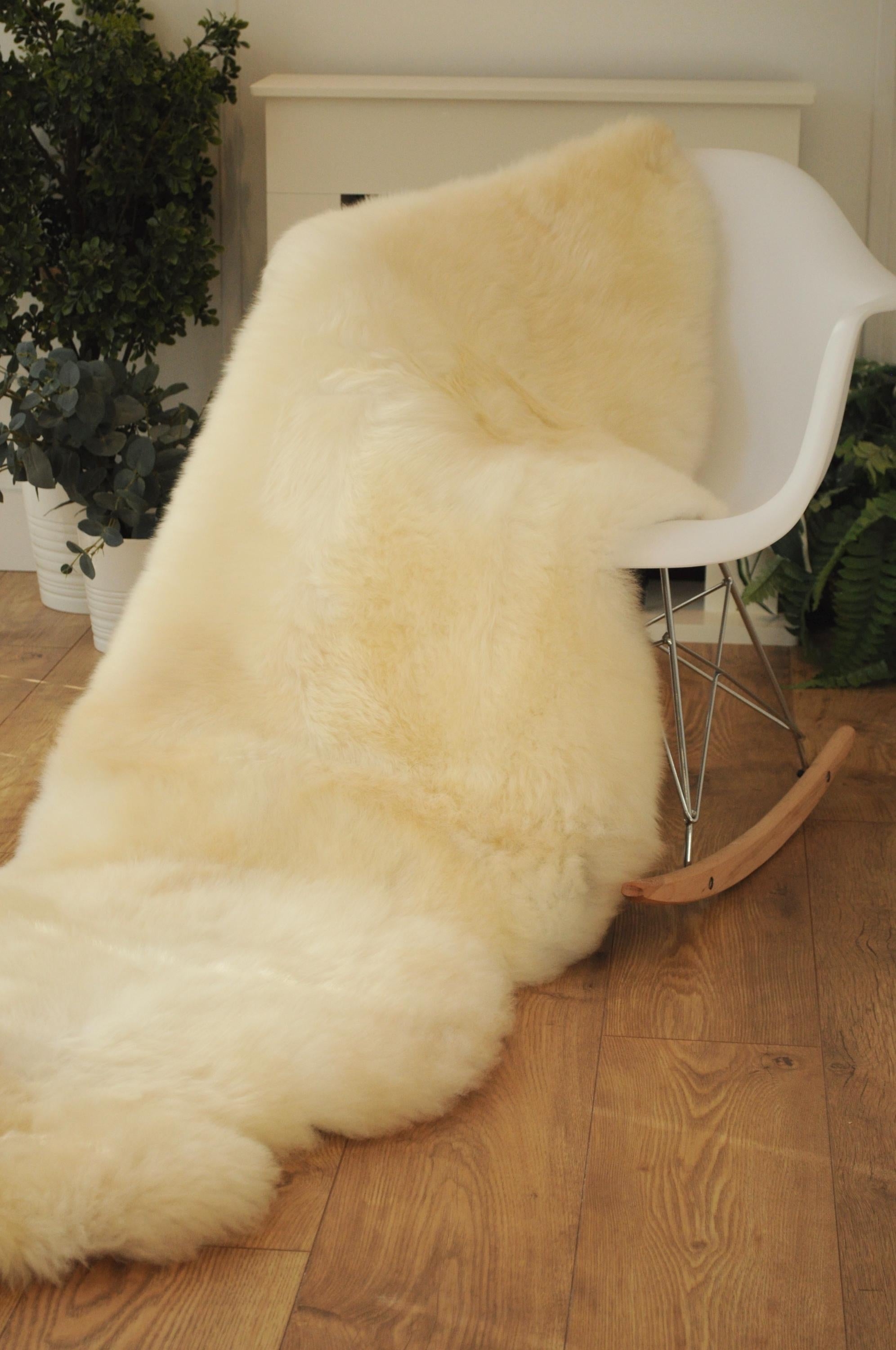 100% British Rare Breed Double Sheepskin Rug in Honey Cinnamon - Handmade in Somerset