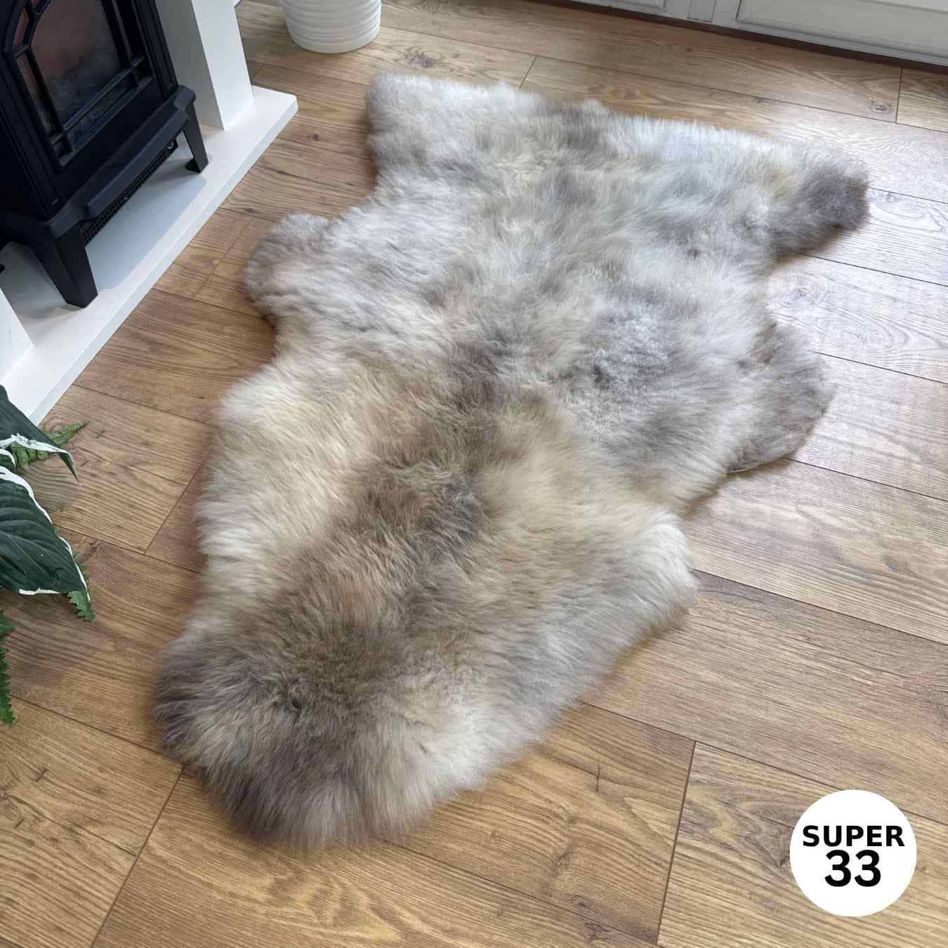 100% British Supersize Undyed Rare Breed Sheepskin Rug - 33