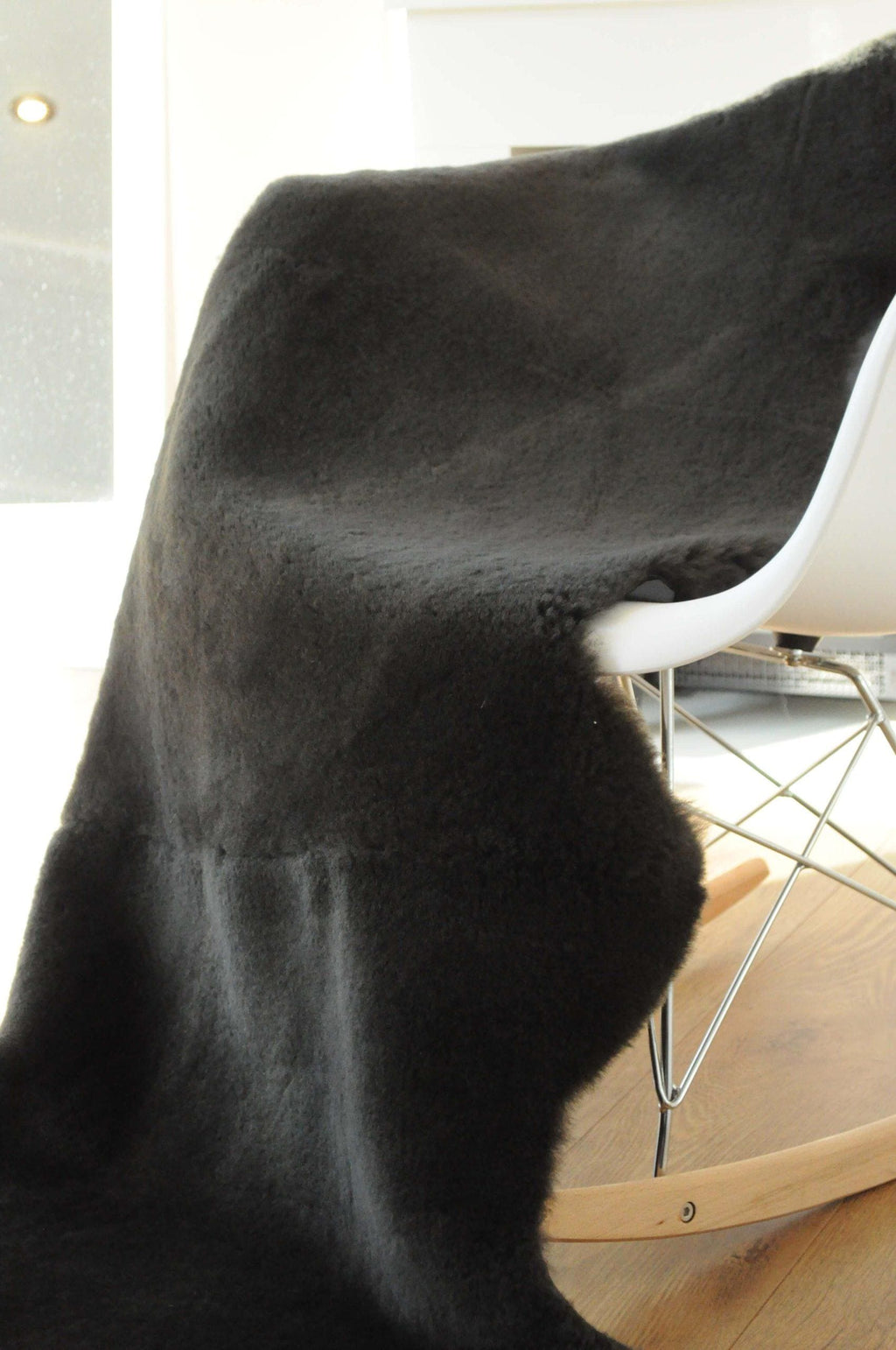 100% British Twinface Double Sheepskin Rug in Deep Chocolate – Handmade in Somerset