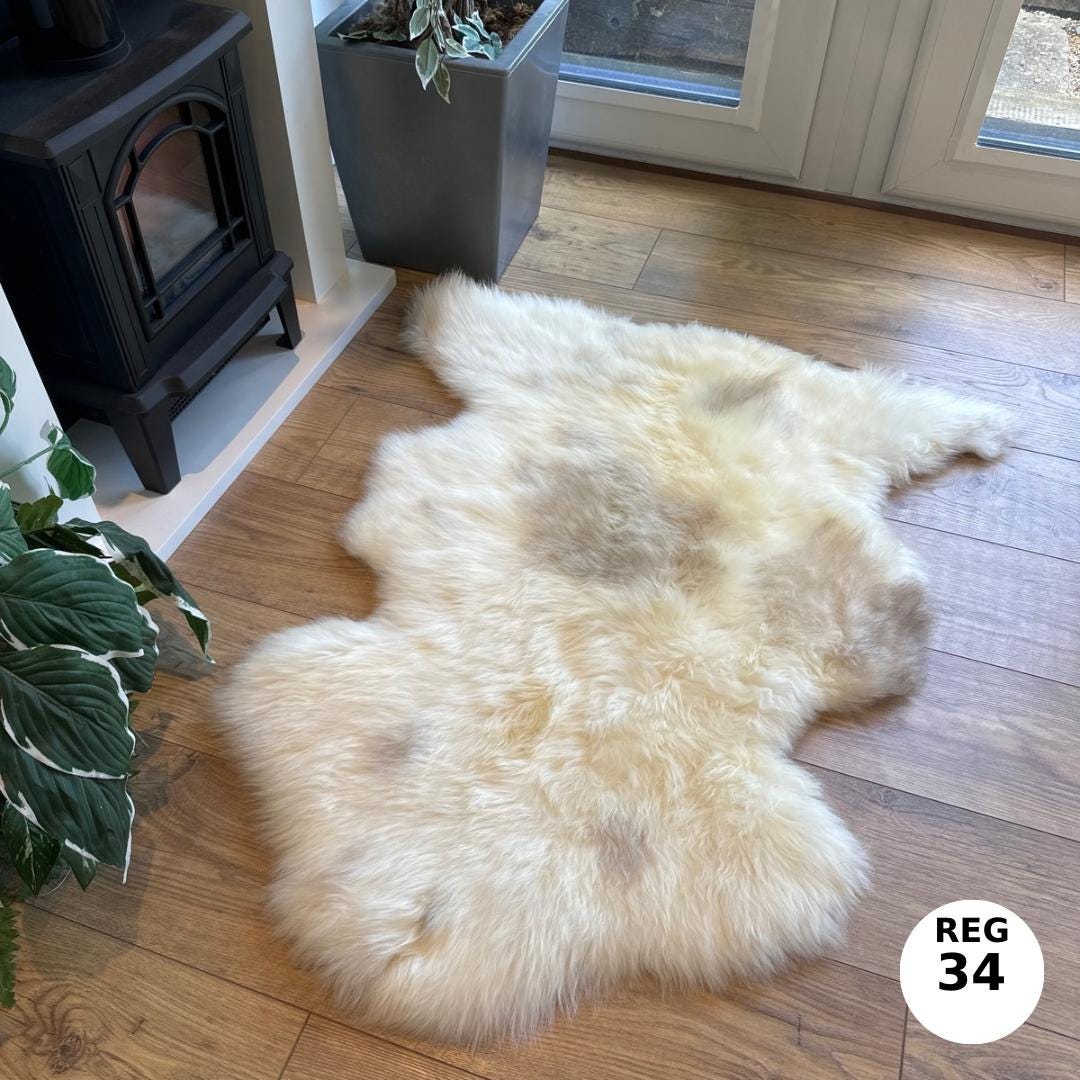 100% Undyed Rare Breed Sheepskin Rugs - Regular 34
