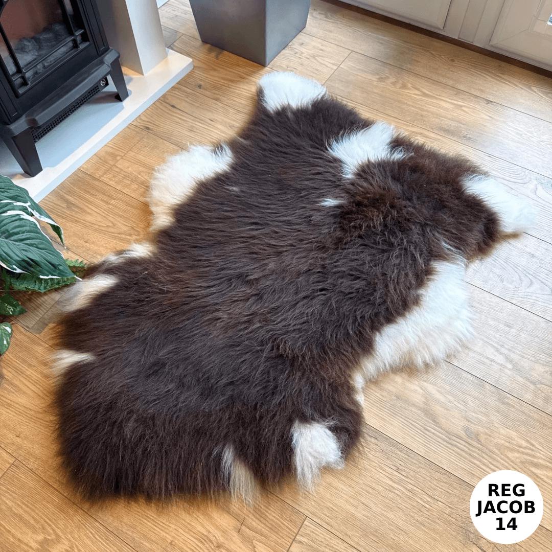 100% British Regular Jacob Undyed Rare Breed Sheepskin Rug - Reg Jacob 14