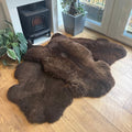 100% Undyed British & EU Rare Breed Sheepskin Rugs in Natural Brown