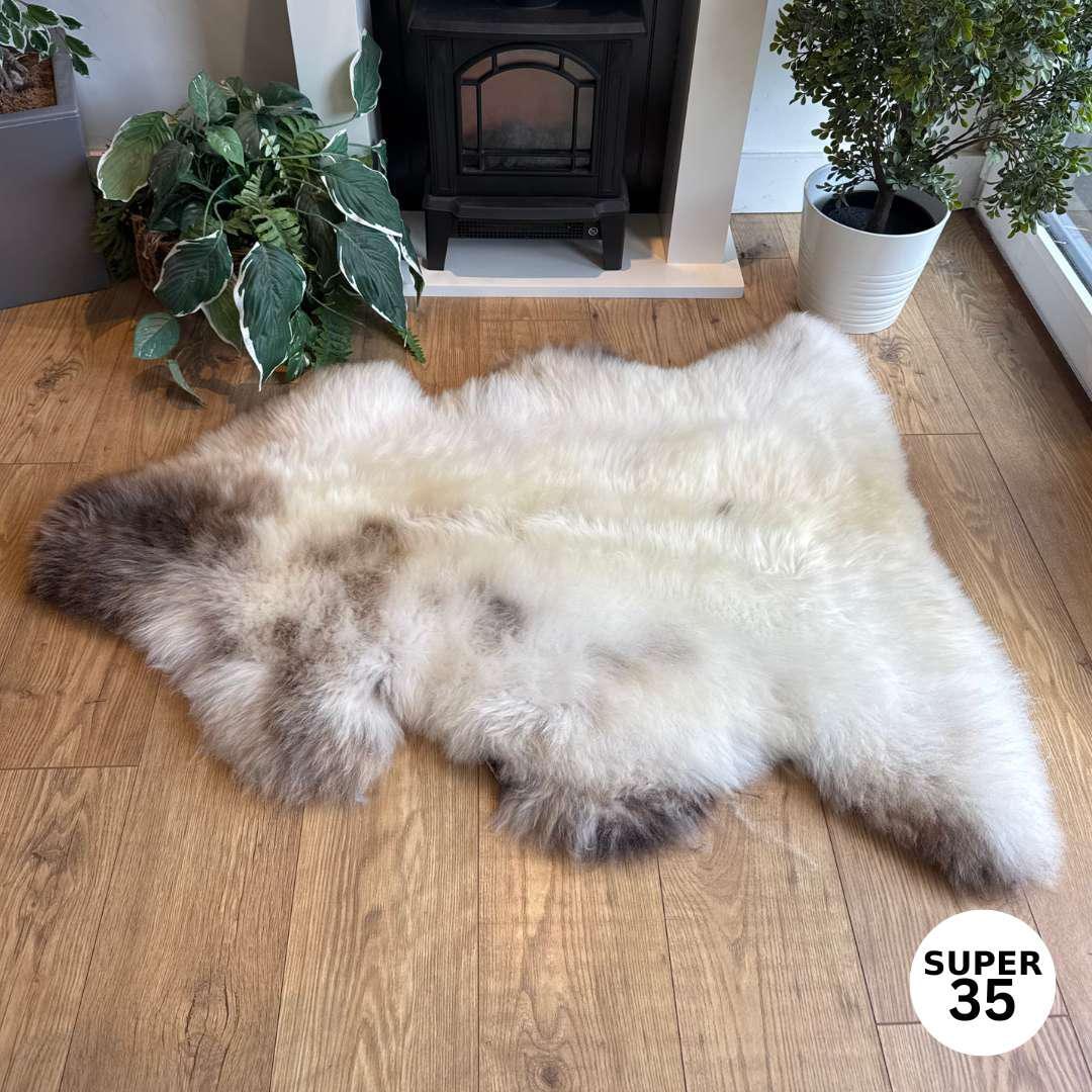 100% British Supersize Undyed Rare Breed Sheepskin Rug - 35