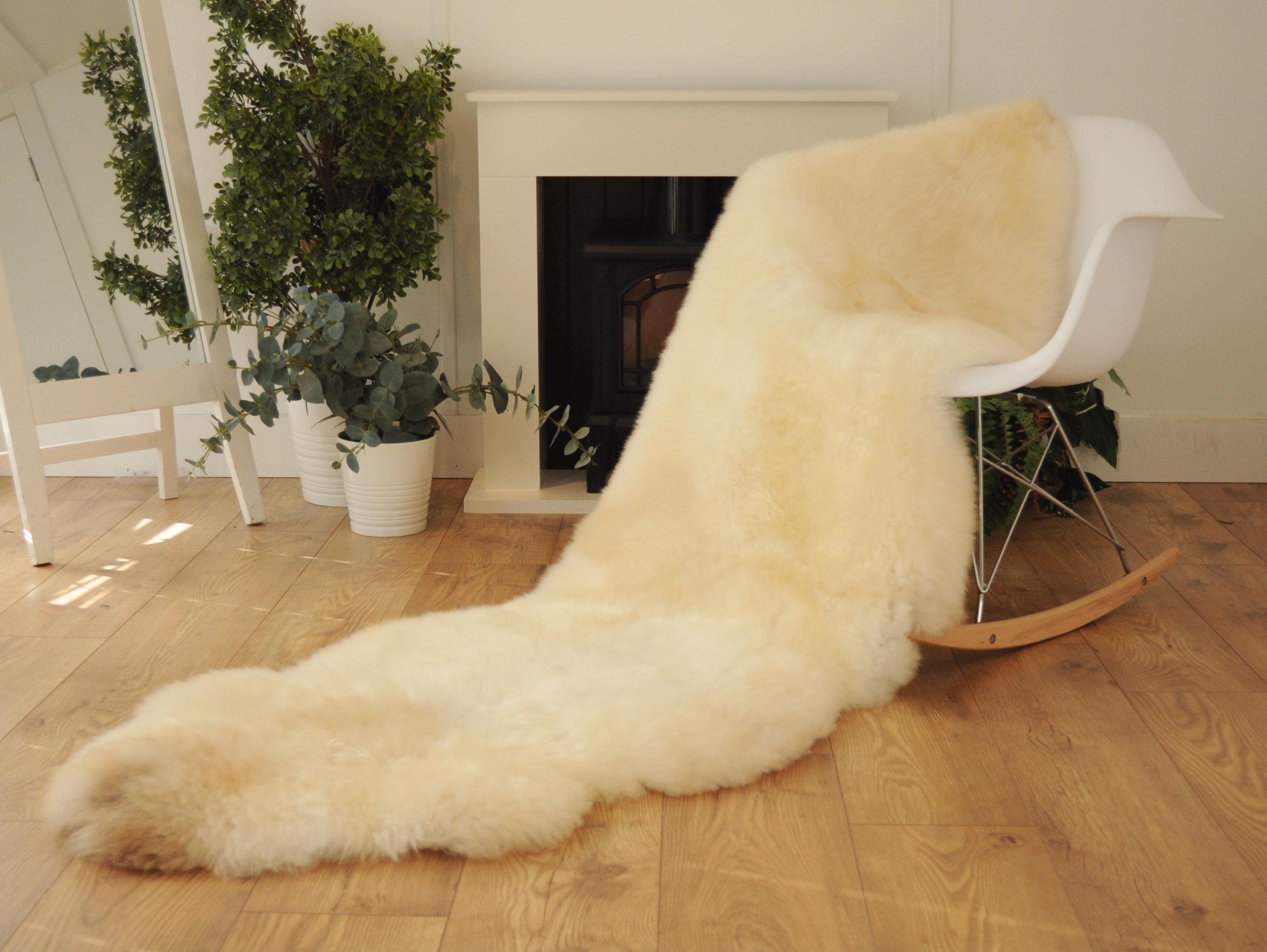 100% British Rare Breed Double Sheepskin Rug in Honey Cinnamon - Handmade in Somerset