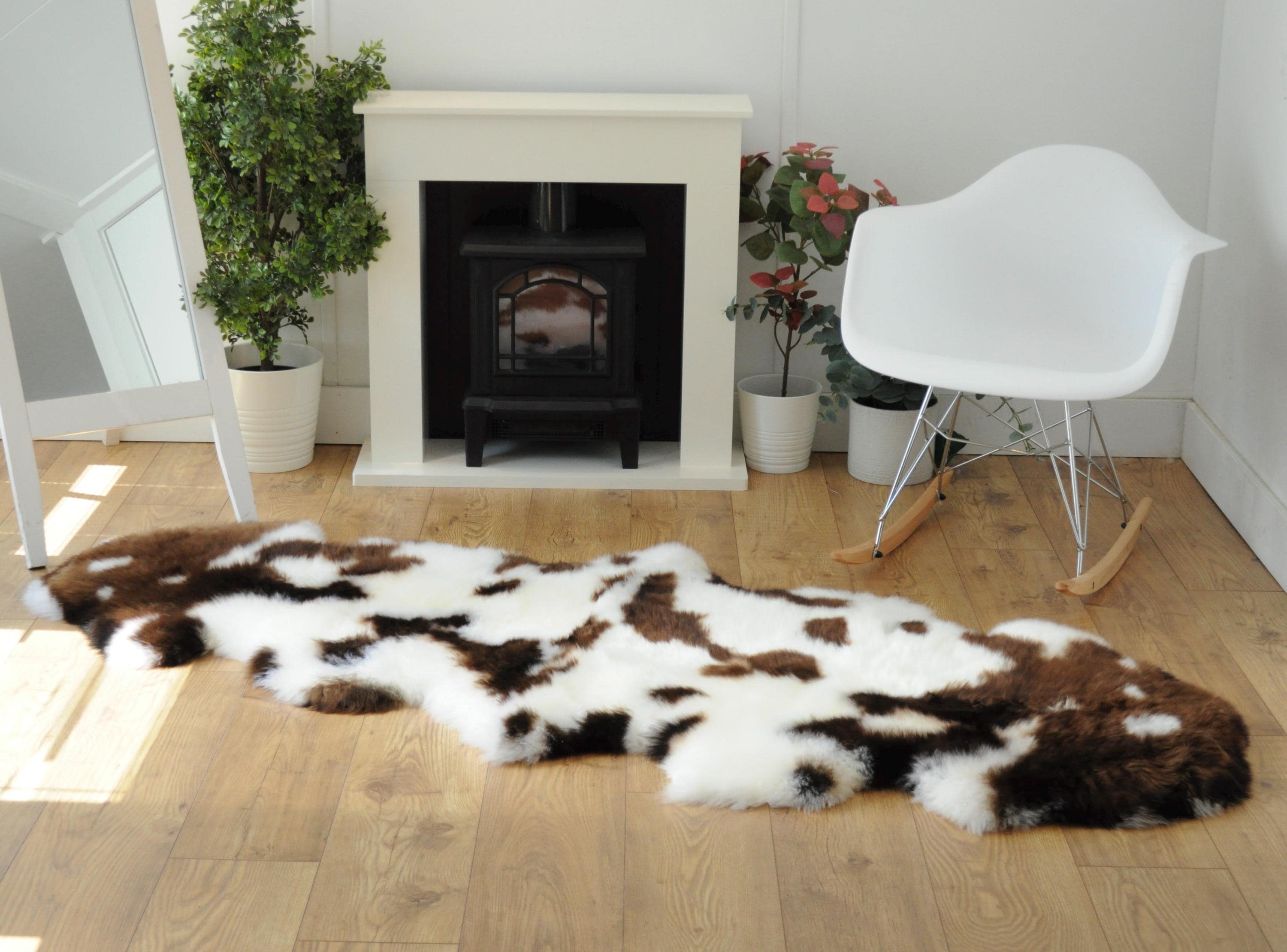 Sheepland Double Long Fur Sheepskin Rugs - Dyed Jacob Style