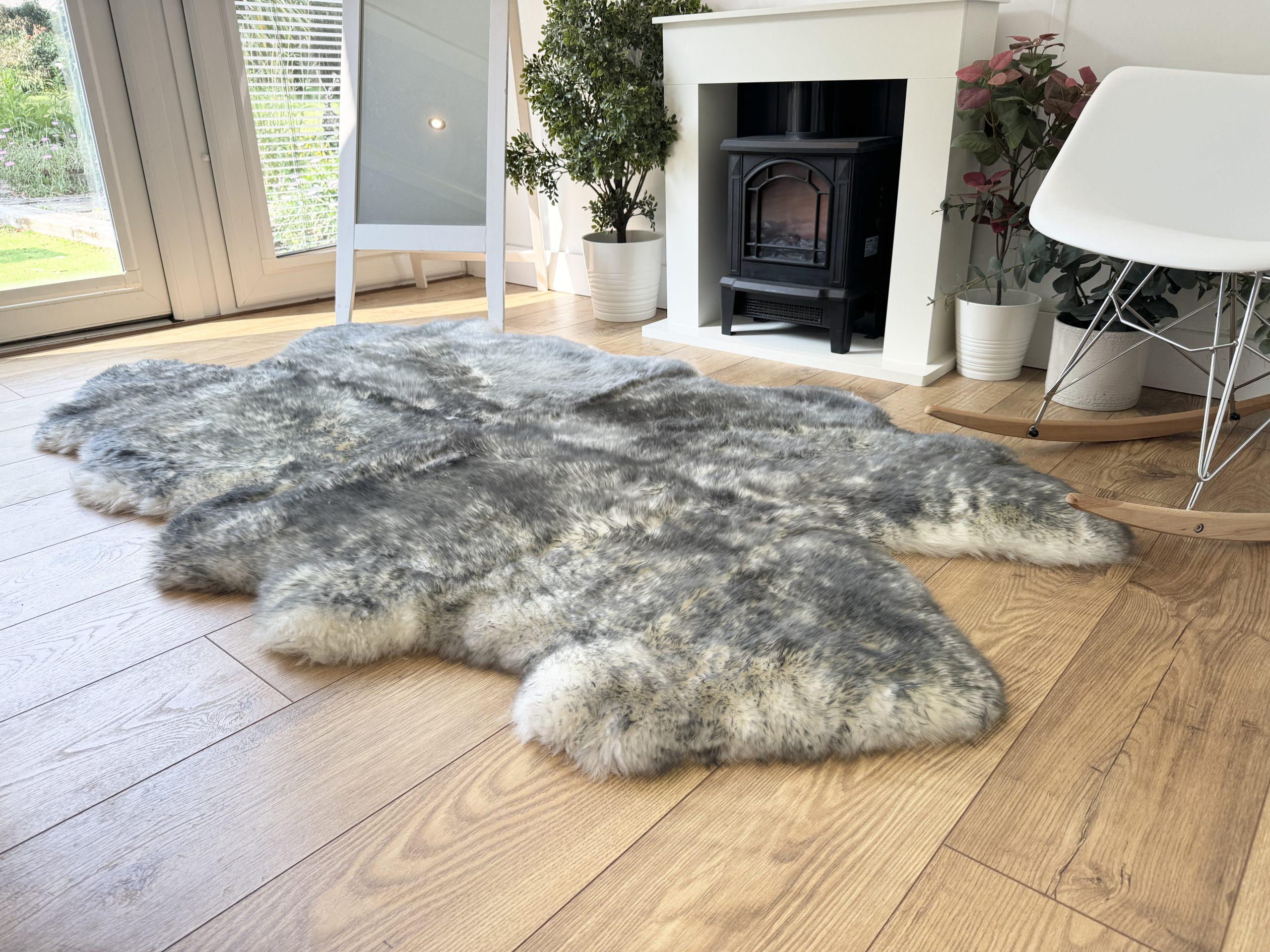 Sheepland Quad Sheepskin Fur Rug - Various Colours
