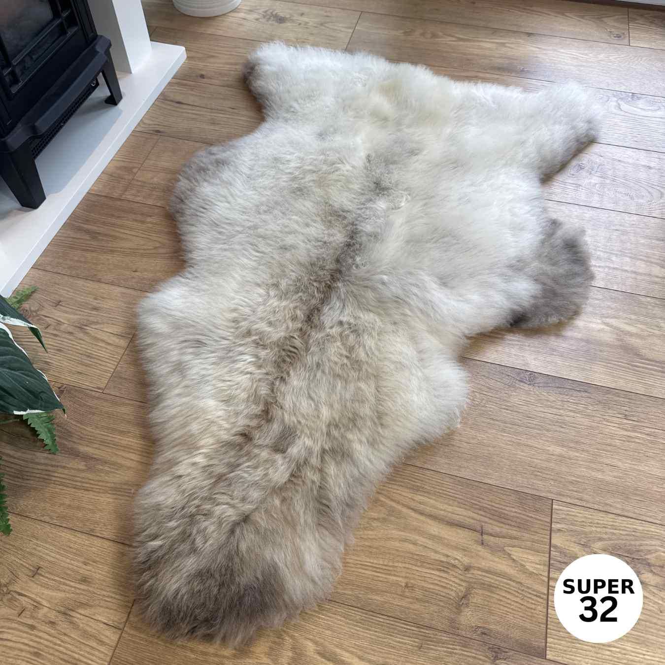 100% British Supersize Undyed Rare Breed Sheepskin Rug - 32