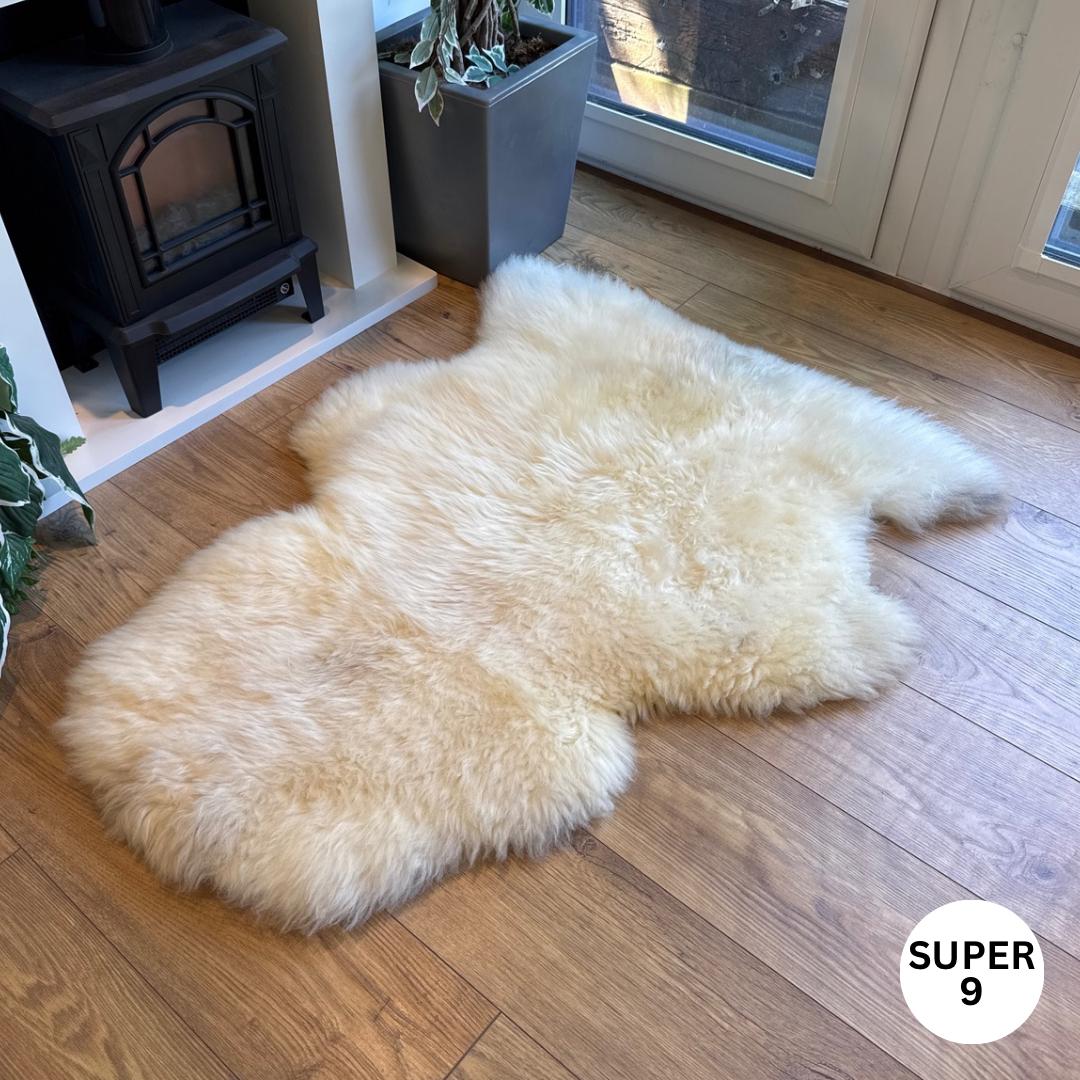 100% British Supersize Undyed Rare Breed Sheepskin Rug - 9