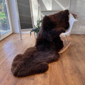 100% British Rare Breed Double Sheepskin Rug in Undyed "Woodland Mocha" – Handmade in Somerset