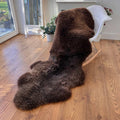 100% British Rare Breed Double Sheepskin Rug in Undyed "Cocoa Bracken" – Handmade in Somerset