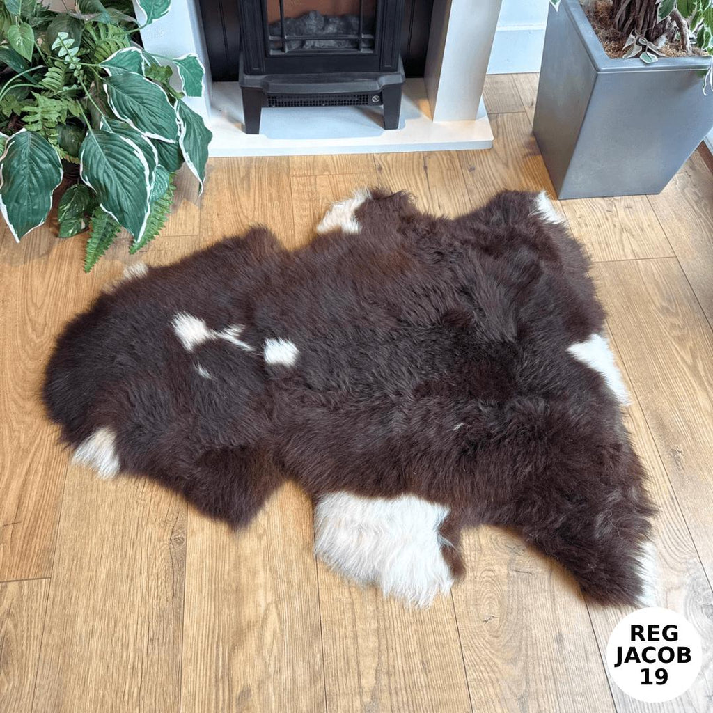 100% British Regular Jacob Undyed Rare Breed Sheepskin Rug - Reg Jacob 19