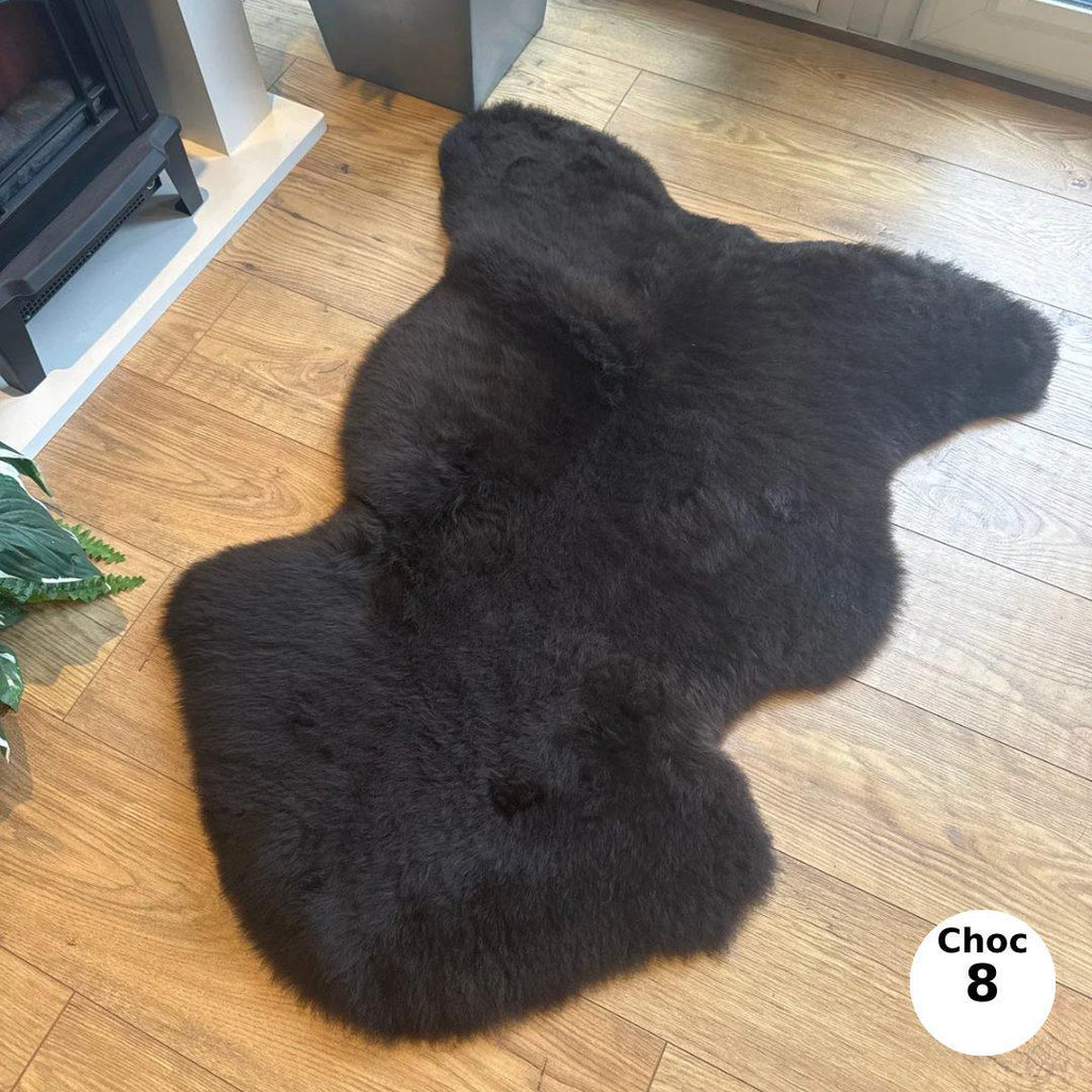 100% Undyed British & EU Rare Breed Sheepskin Rugs in Natural Brown
