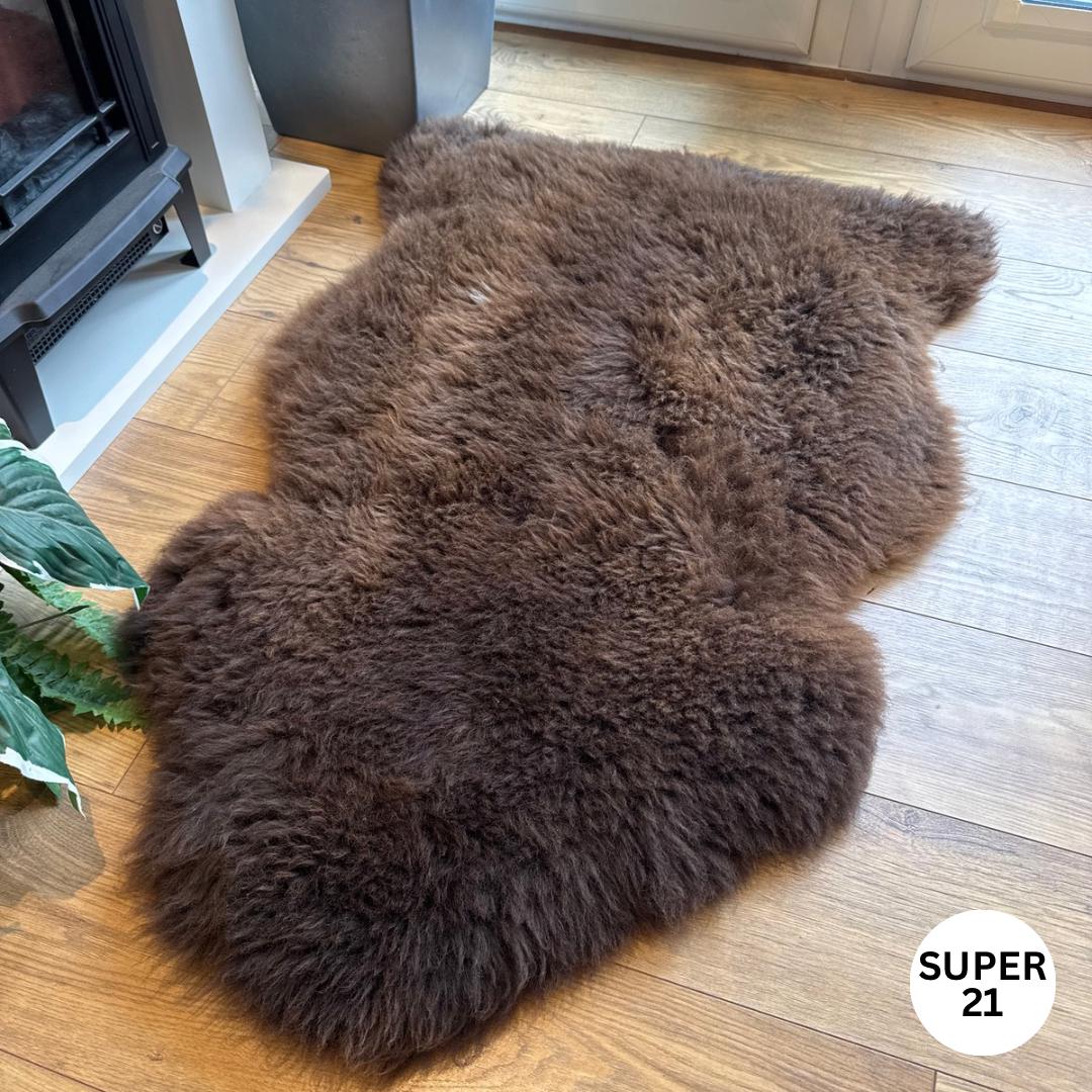 100% British Supersize Undyed Rare Breed Sheepskin Rug - 21