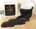 100% British Twinface Double Sheepskin Rug in Deep Chocolate – Handmade in Somerset