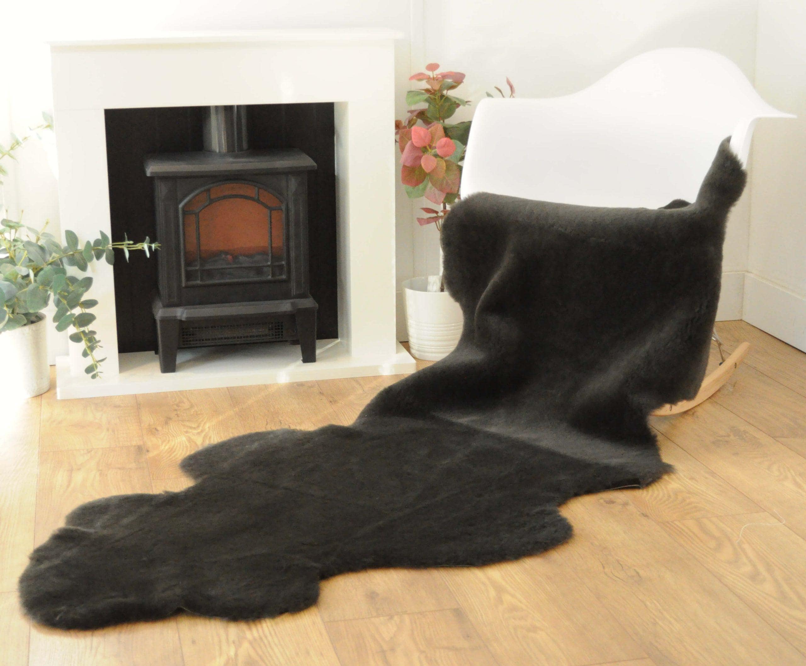 100% British Twinface Double Sheepskin Rug in Deep Chocolate – Handmade in Somerset