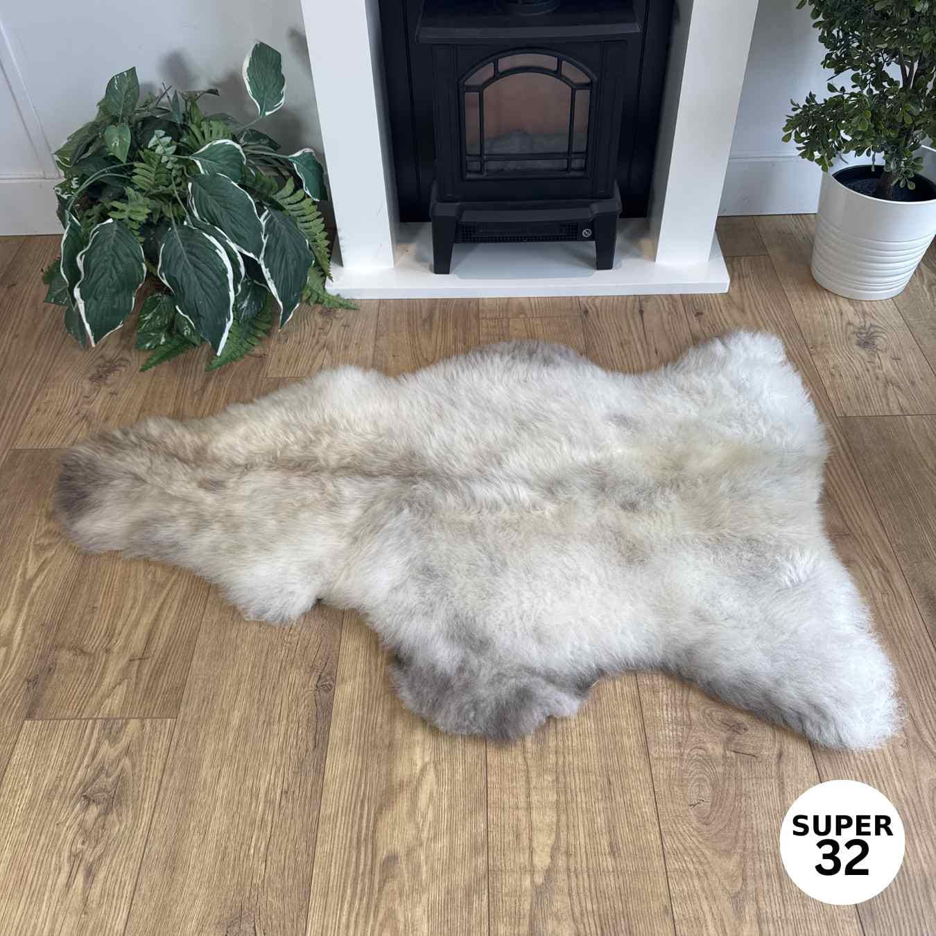 100% British Supersize Undyed Rare Breed Sheepskin Rug - 32