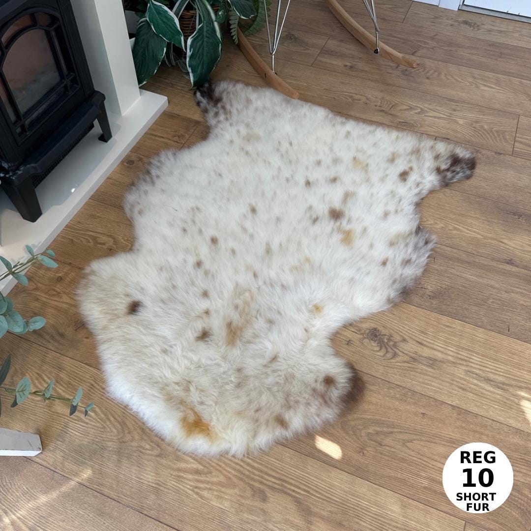 100% Undyed Rare Breed Sheepskin Rugs - Reg 10 Short Fur