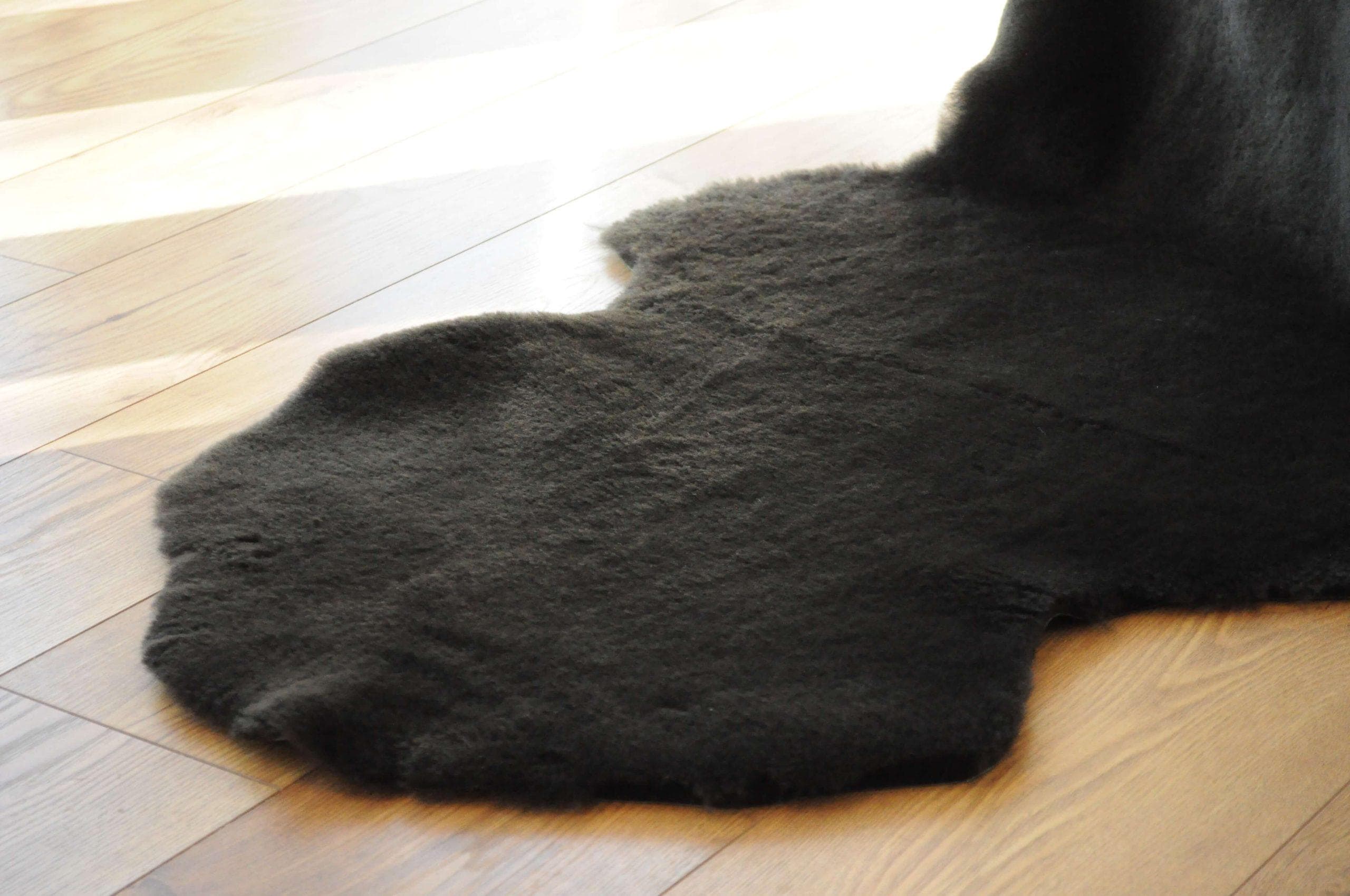 100% British Twinface Double Sheepskin Rug in Deep Chocolate – Handmade in Somerset