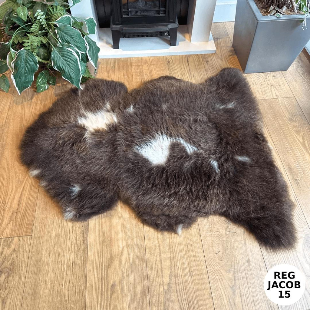 100% British Regular Jacob Undyed Rare Breed Sheepskin Rug - Reg Jacob 15