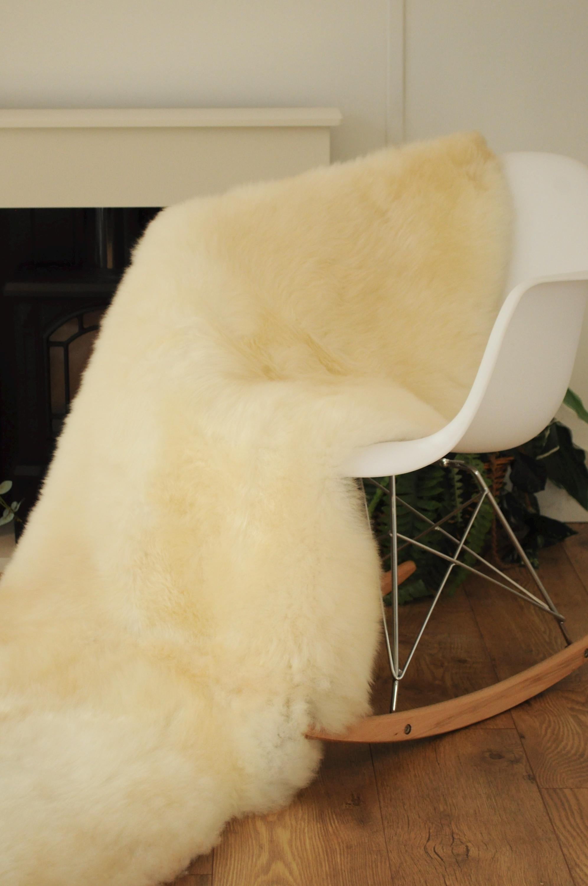 100% British Rare Breed Double Sheepskin Rug in Honey Cinnamon - Handmade in Somerset