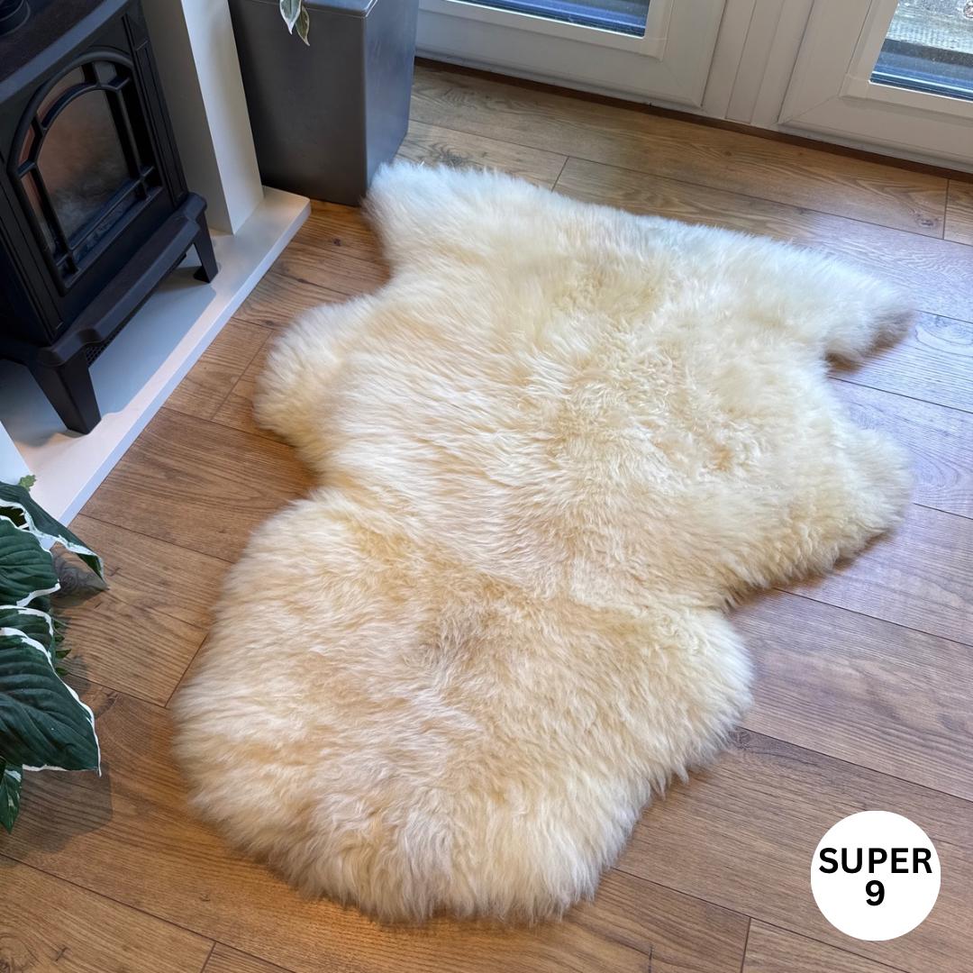 100% British Supersize Undyed Rare Breed Sheepskin Rug - 9