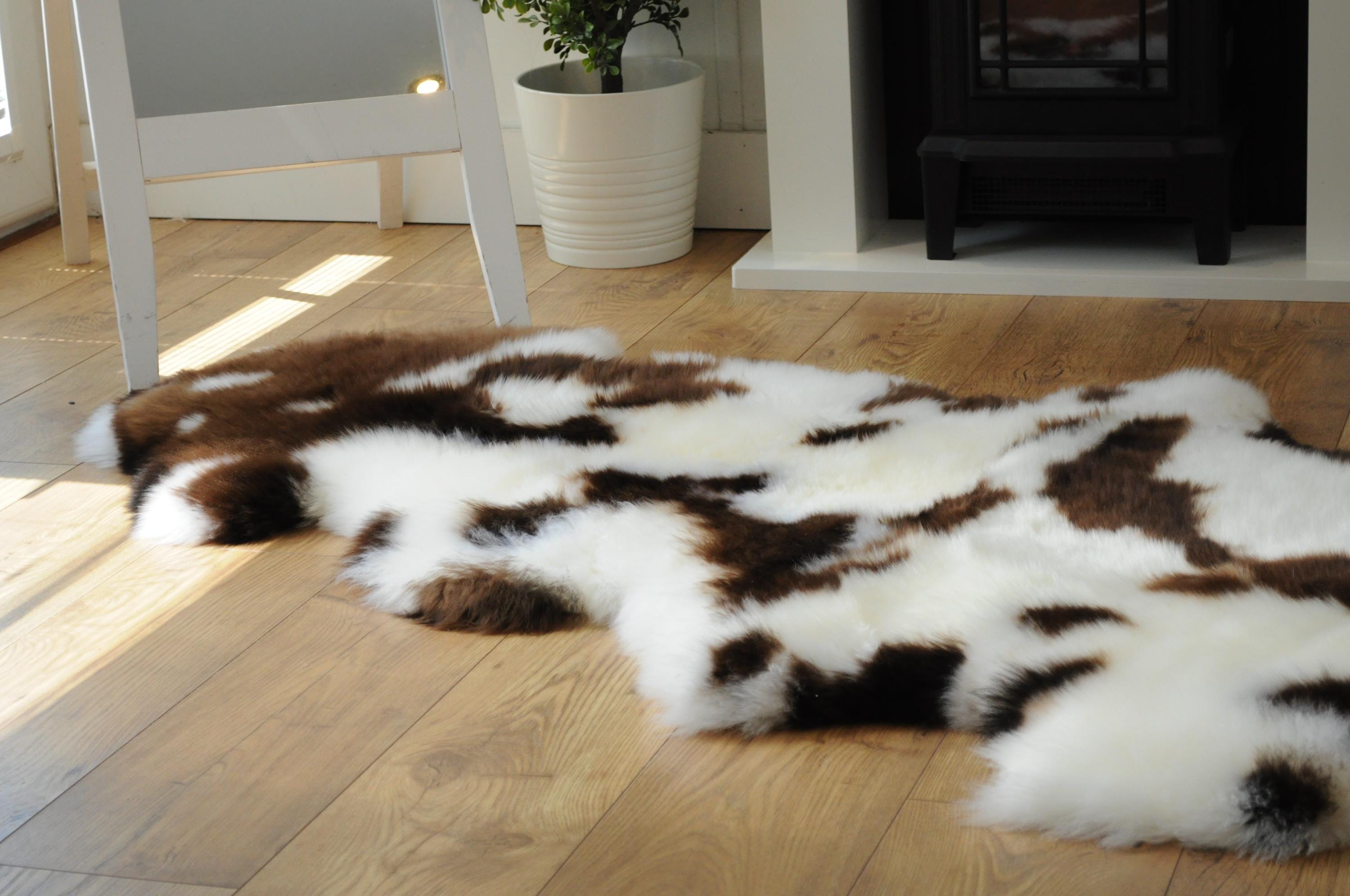 Sheepland Double Long Fur Sheepskin Rugs - Dyed Jacob Style