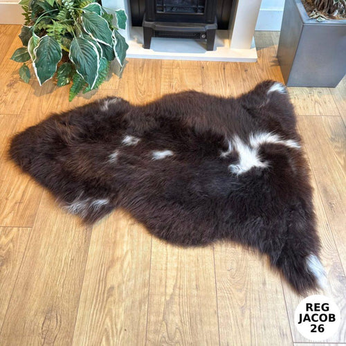 100% British Regular Jacob Undyed Rare Breed Sheepskin Rug - Reg Jacob 26