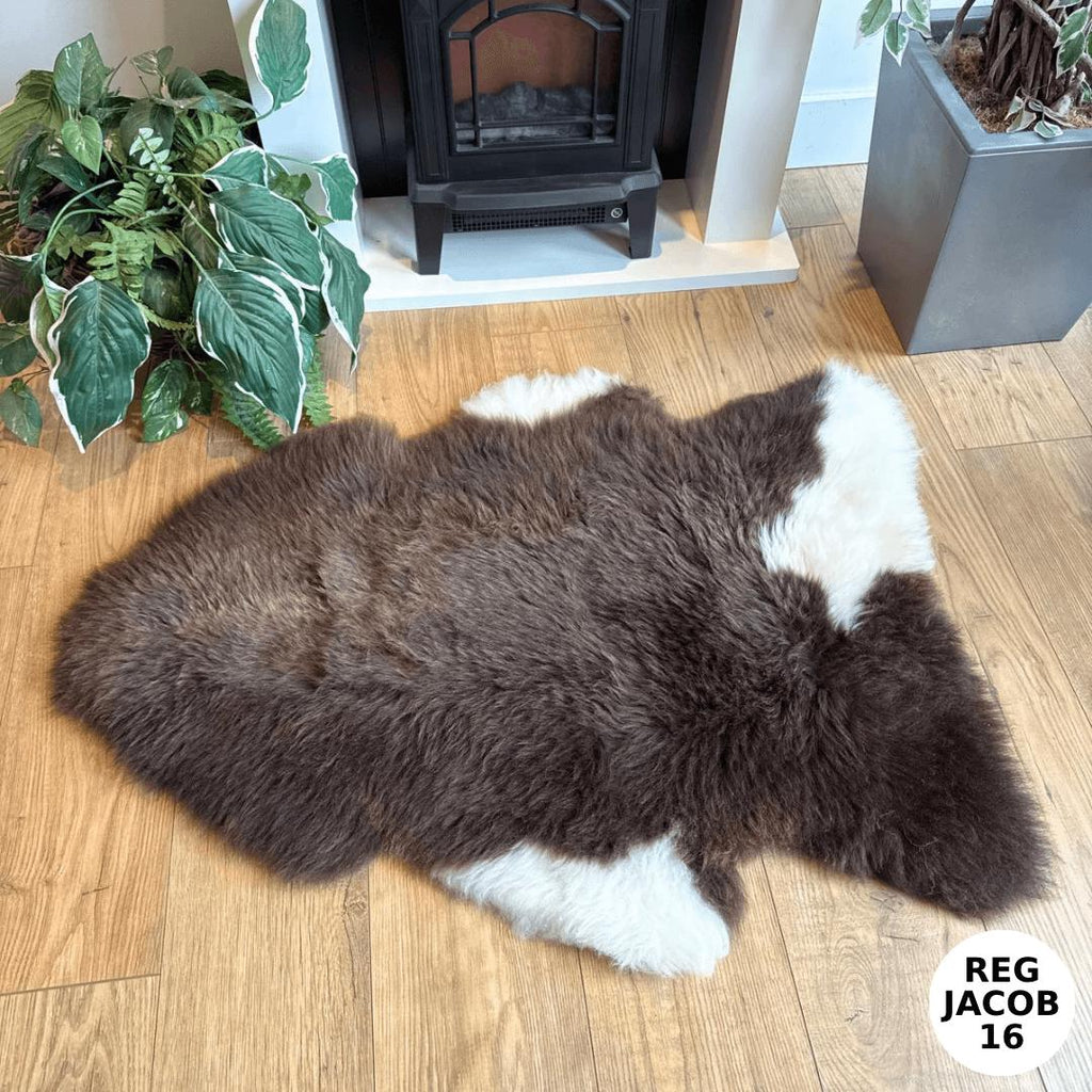 100% British Regular Jacob Undyed Rare Breed Sheepskin Rug - Reg Jacob 16