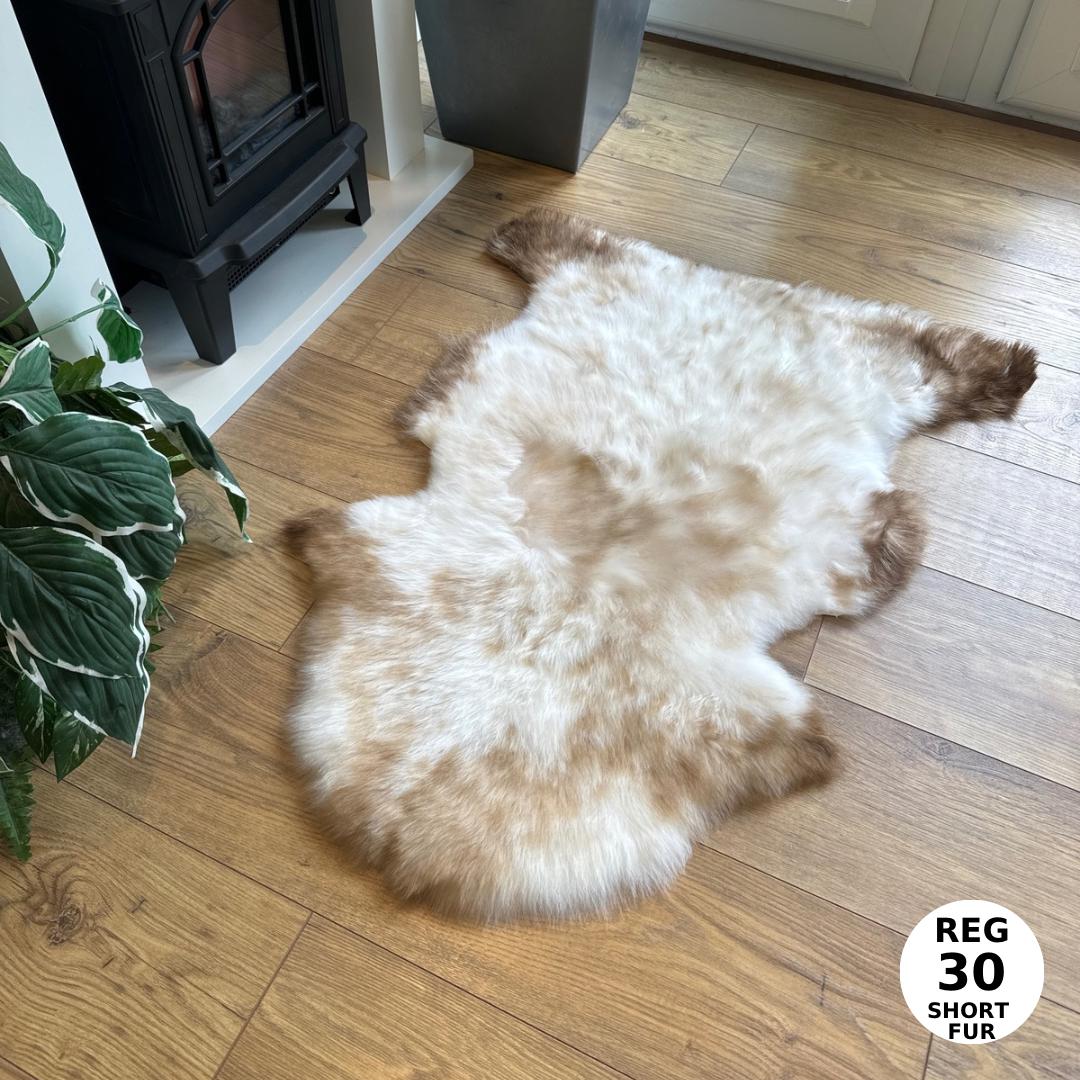 100% Undyed Rare Breed Sheepskin Rugs - Regular 30 Short Fur