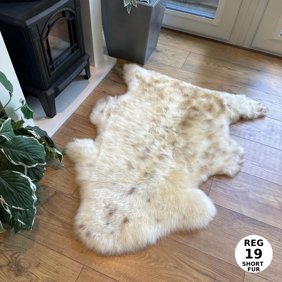 100% Undyed Rare Breed Sheepskin Rugs - Regular 19 Short Fur