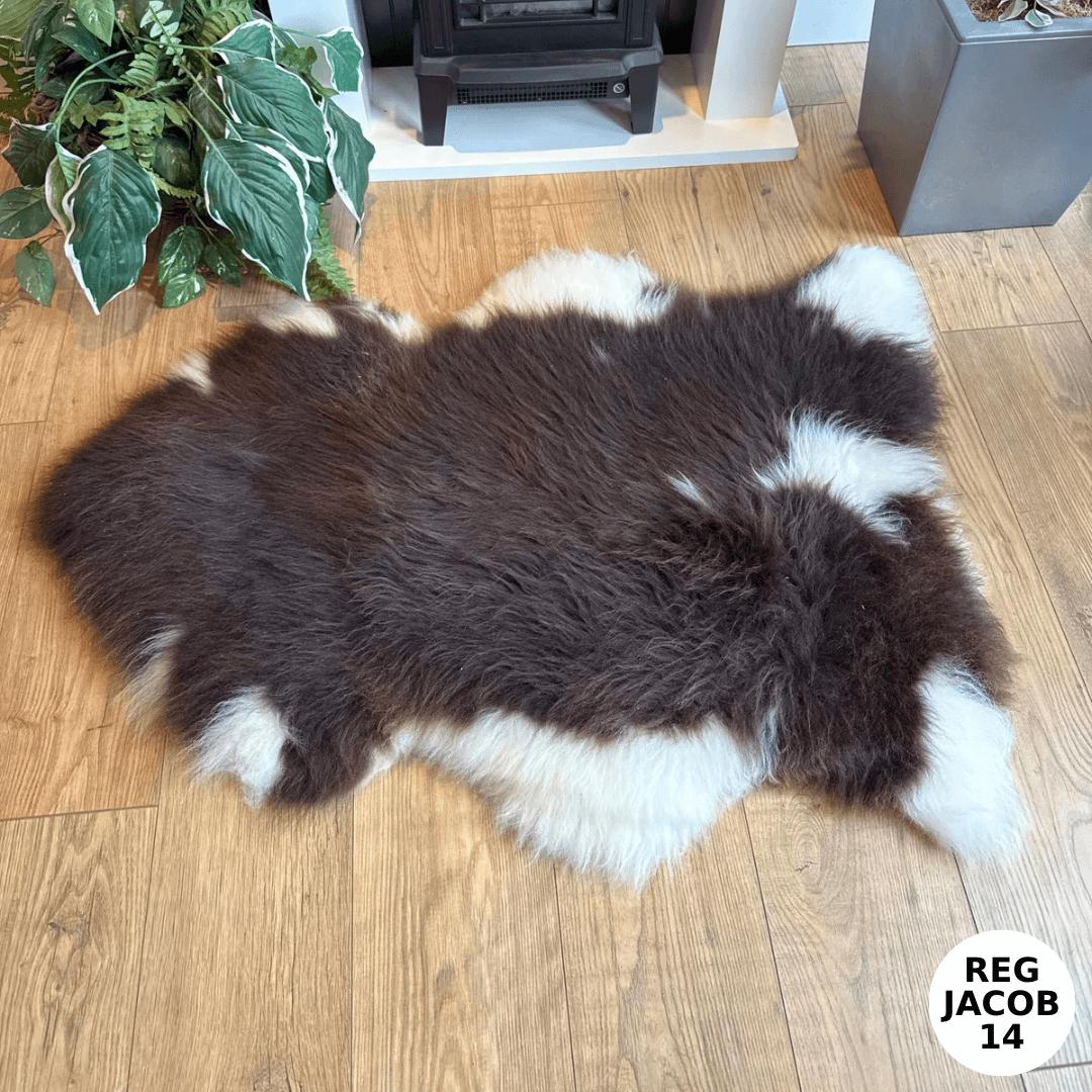 100% British Regular Jacob Undyed Rare Breed Sheepskin Rug - Reg Jacob 14