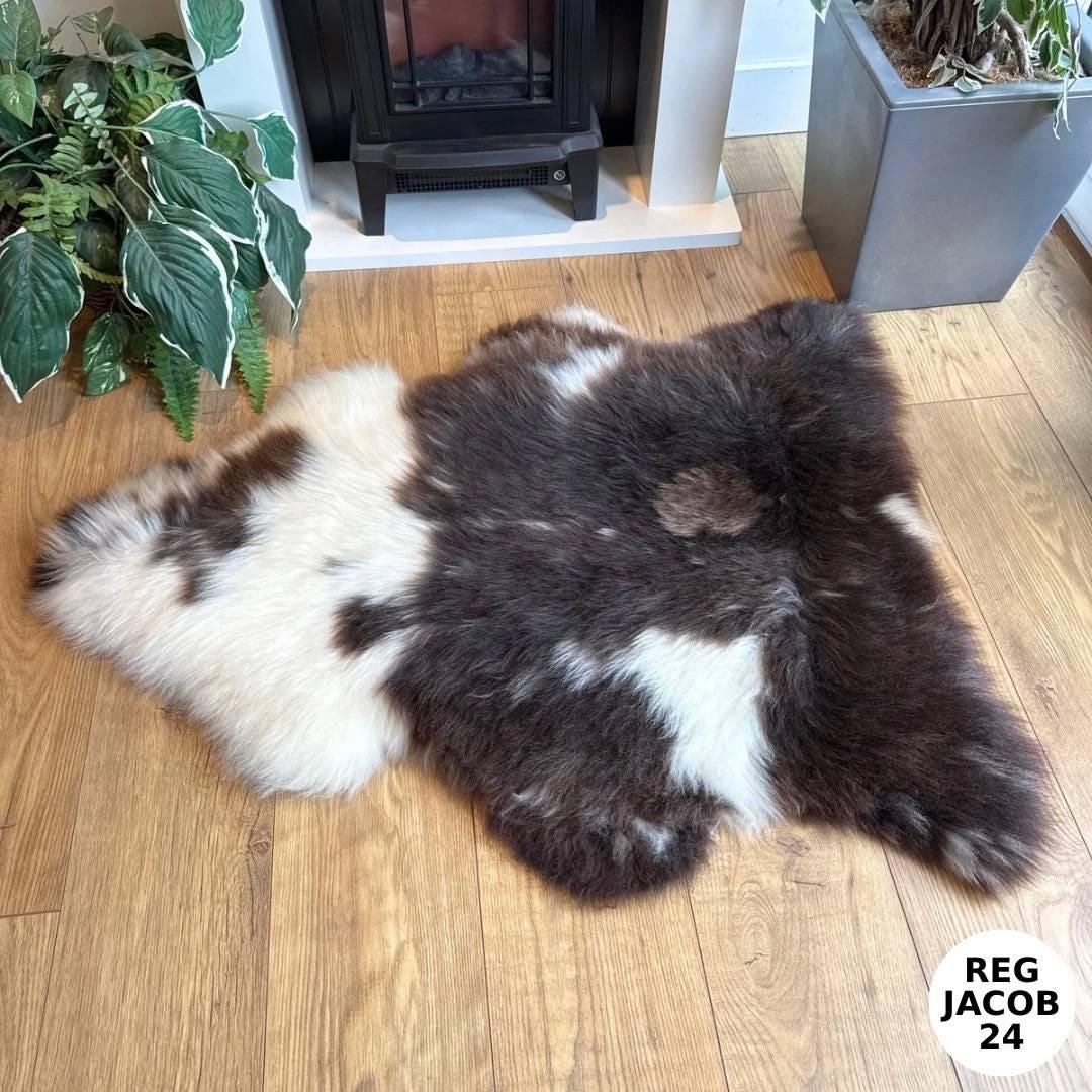 100% British Regular Jacob Undyed Rare Breed Sheepskin Rug - Reg Jacob 24