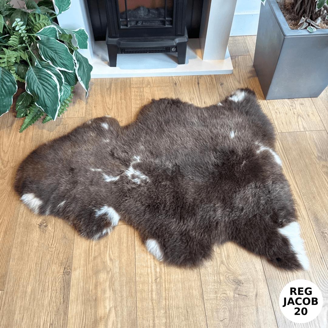 100% British Regular Jacob Undyed Rare Breed Sheepskin Rug - Reg Jacob 20